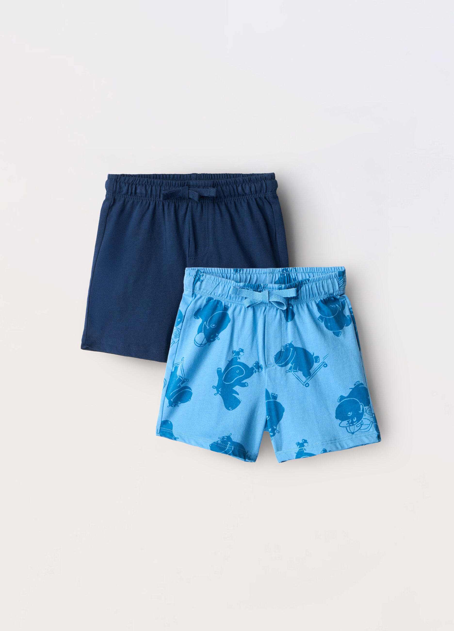 Pack 2 shorts in jersey di puro cotone neonato_0