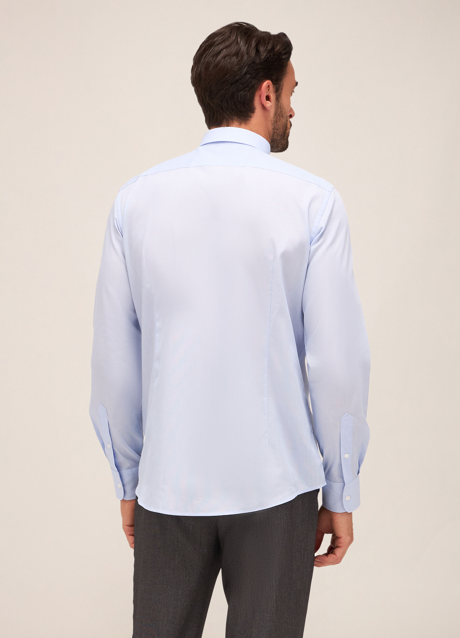 Camicia slim fit colletto francese in misto cotone uomo_1