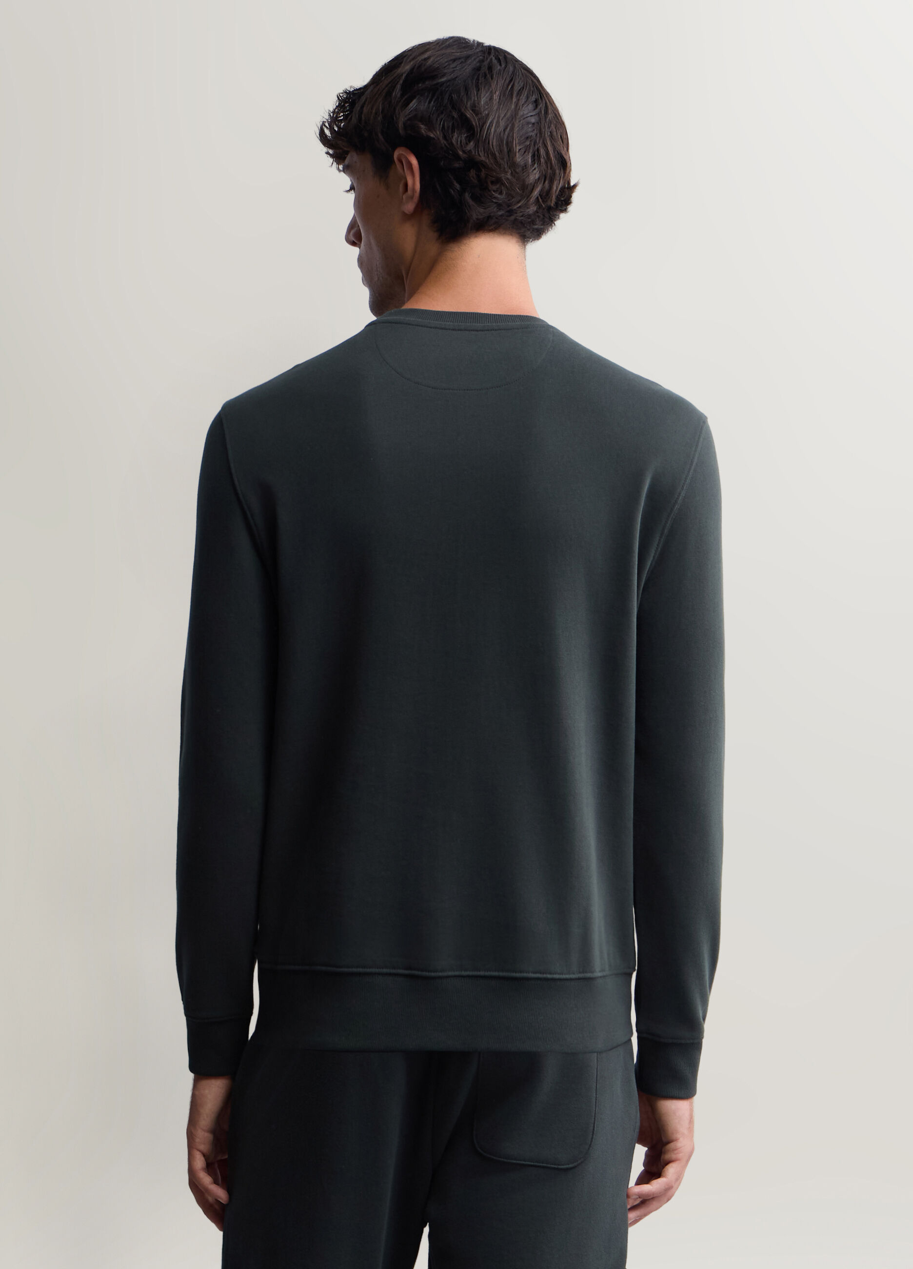 Felpa girocollo in cotone uomo