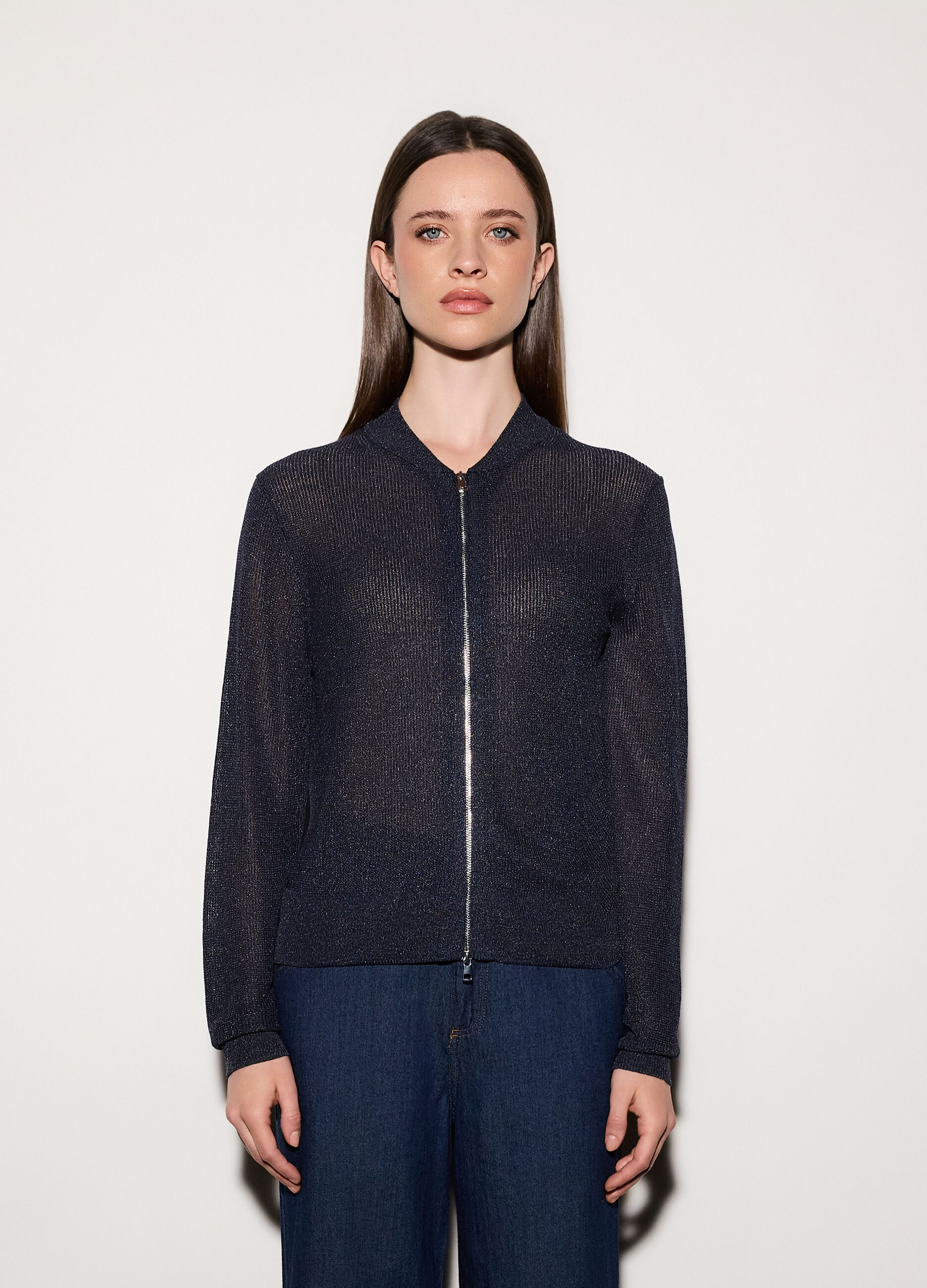 Cardigan full zip in costina donna_1