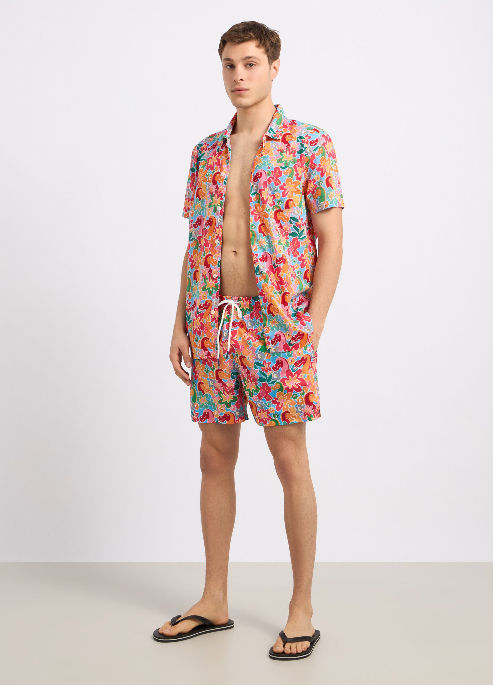 Costume shorts con stampa uomo_0