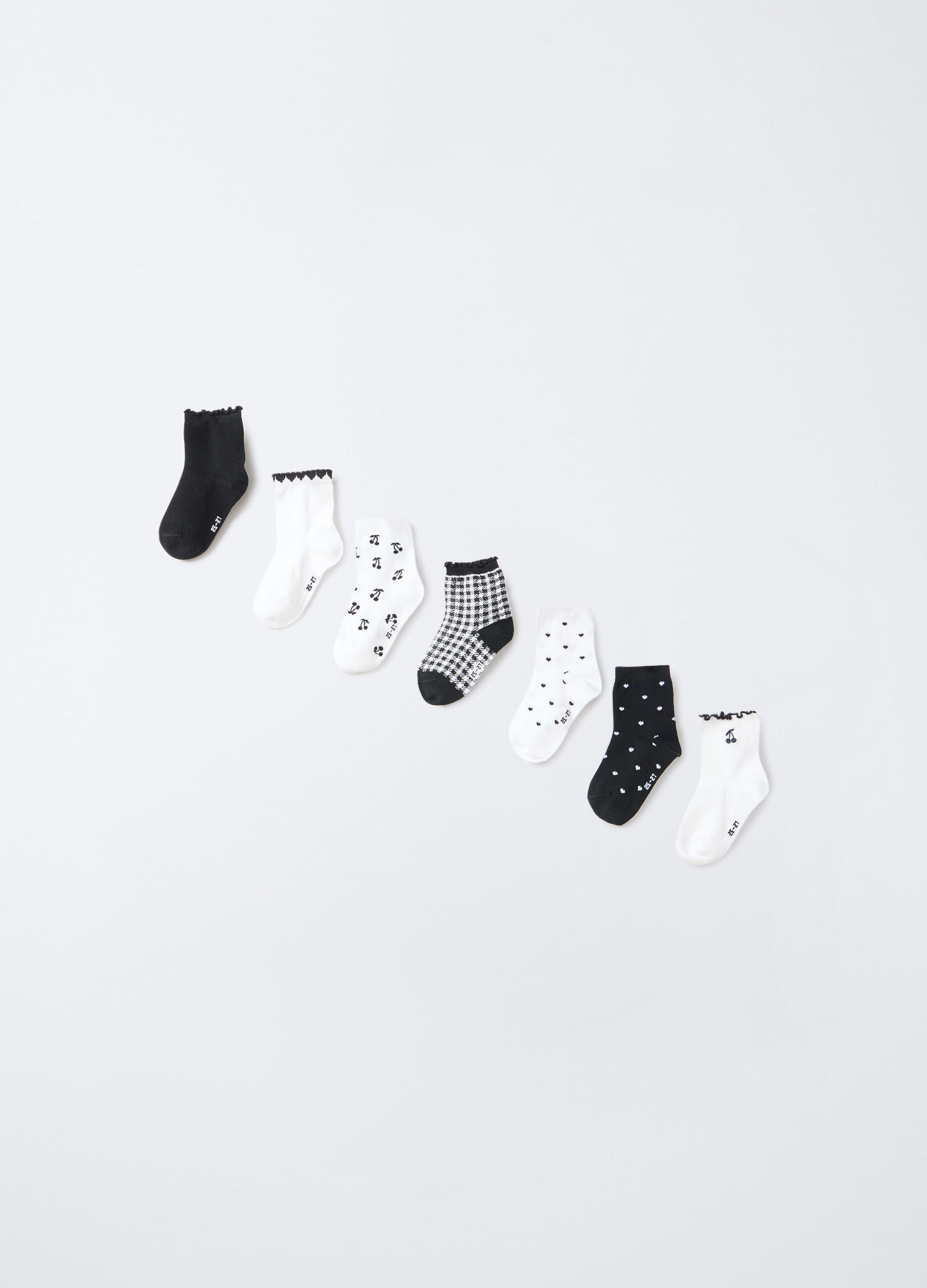 Pack 7 calze corte misto cotone stretch bambina_1