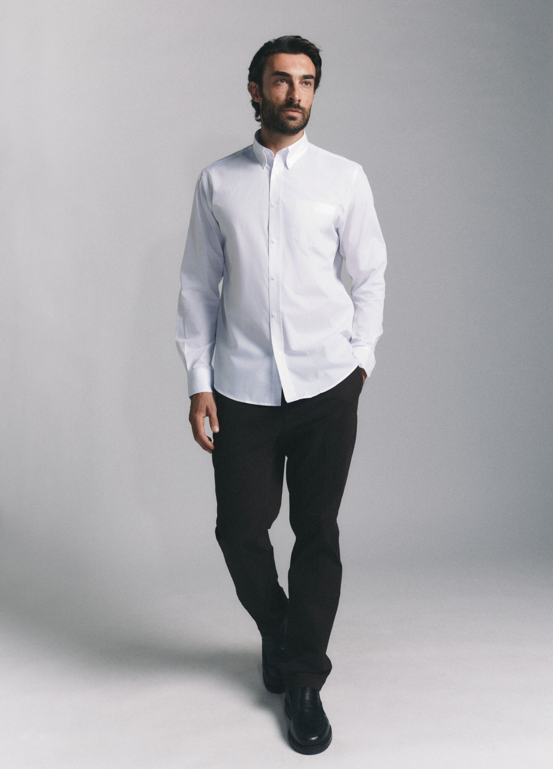Camicia regular fit con colletto button down uomo