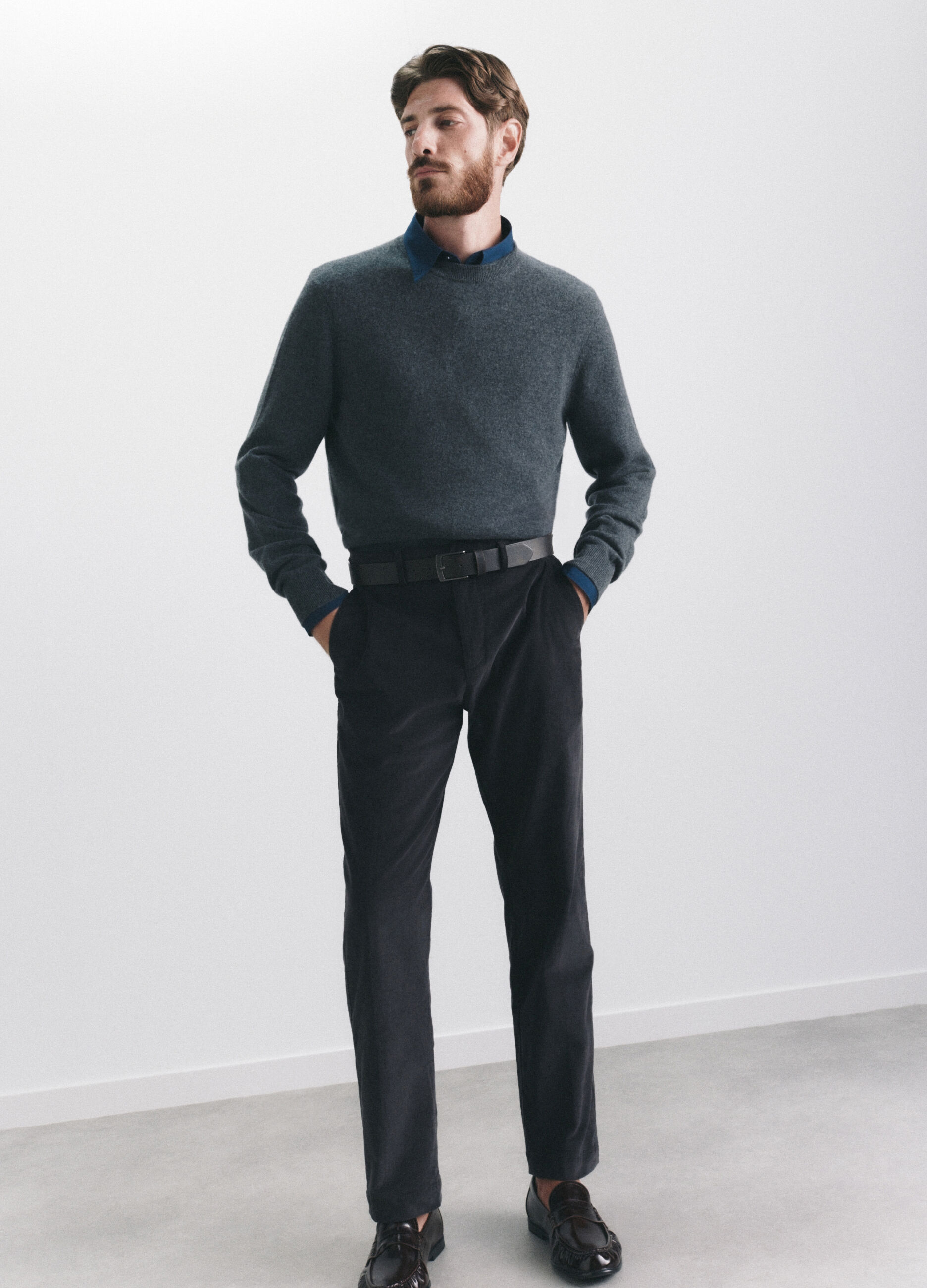 Maglione girocollo in cashmere uomo