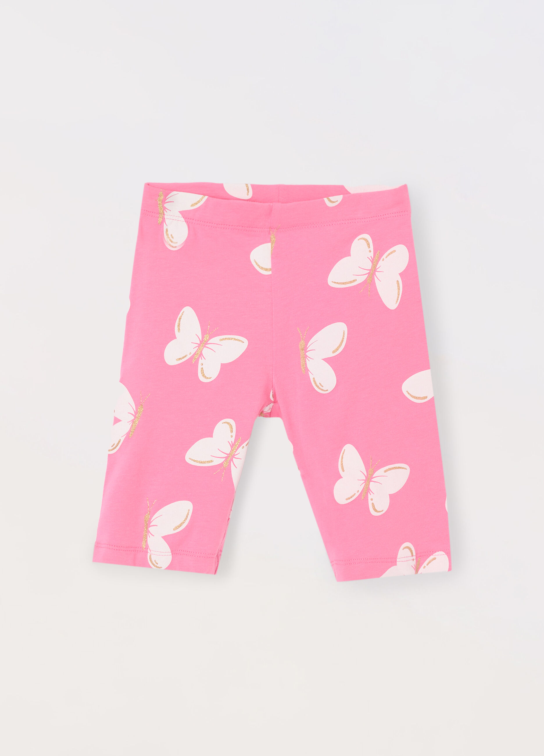 Leggings corti in jersey di cotone stretch bambina_0