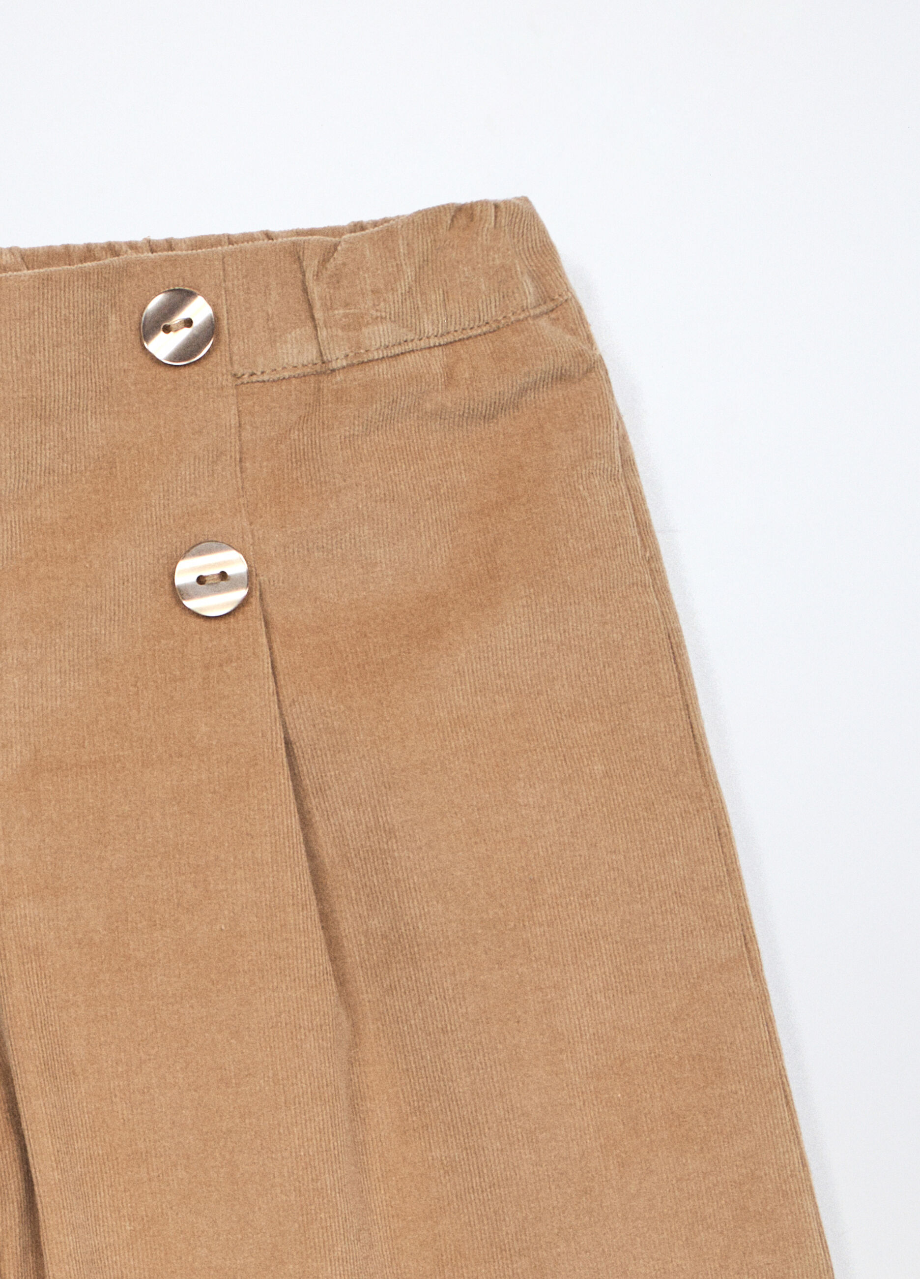 Pantaloni in costina di cotone stretch neonata_2