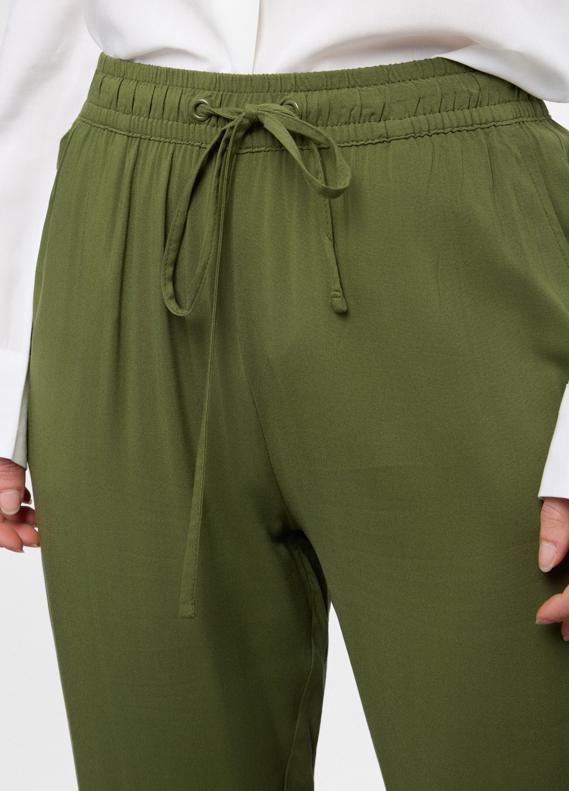 Pantaloni relaxed fit in pura viscosa donna_2