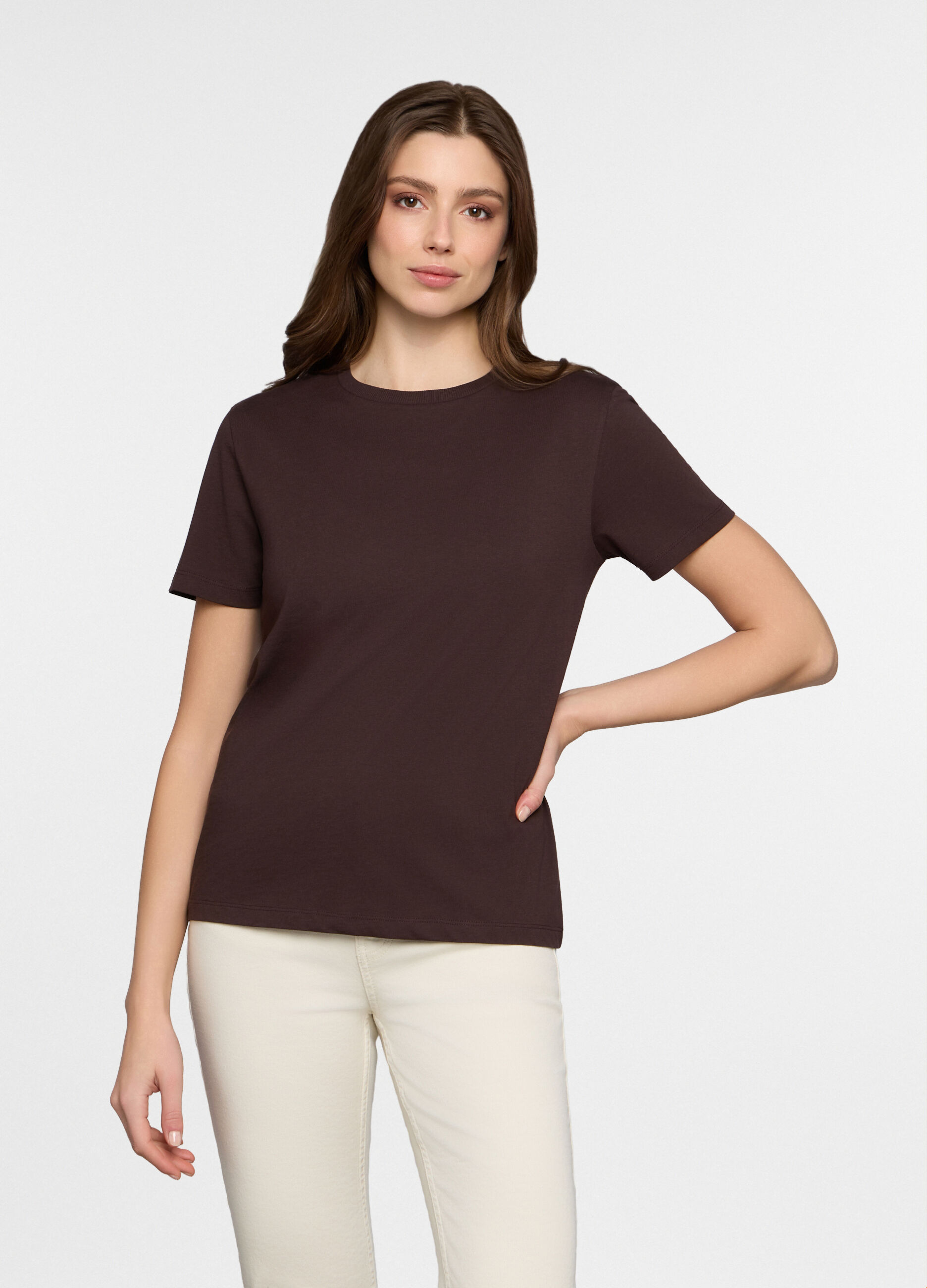 T-shirt girocollo donna _0