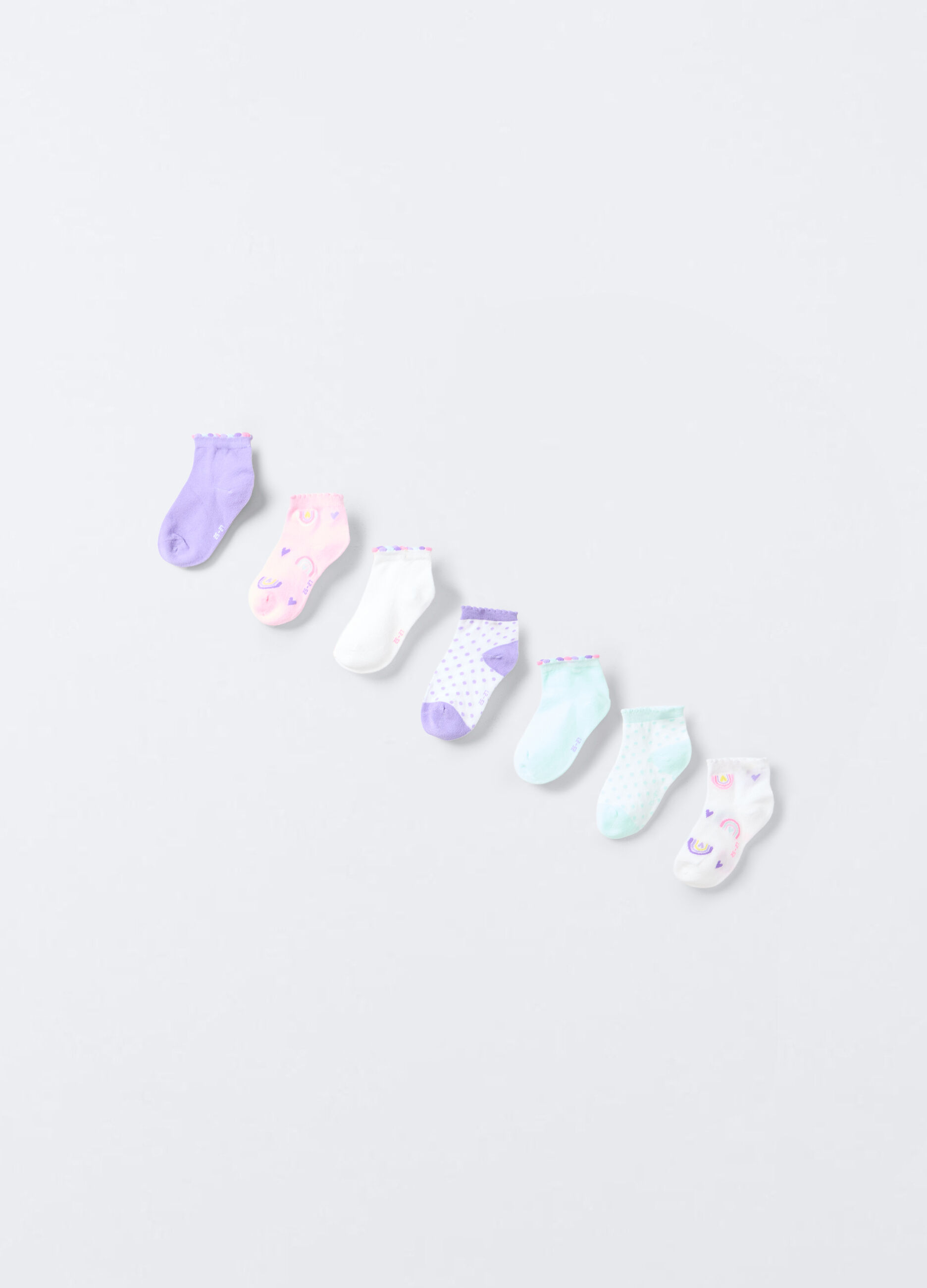 Pack 7 calze corte misto cotone stretch bambina_1