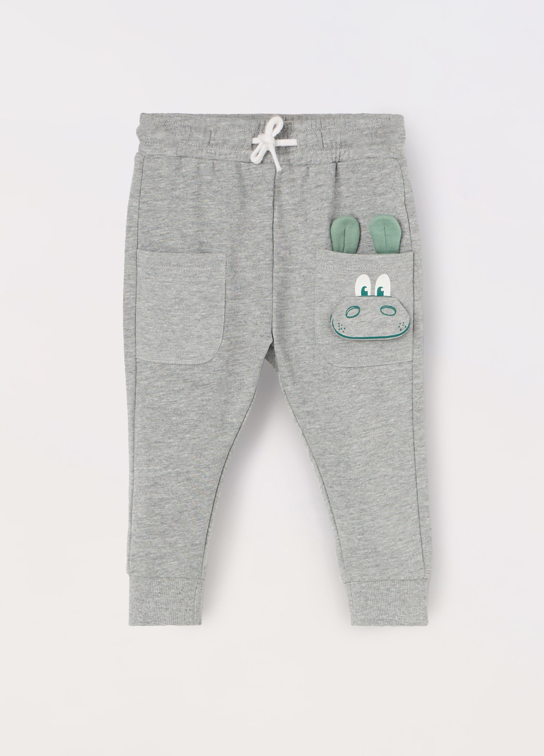 Jogger in cotone mélange neonato_0