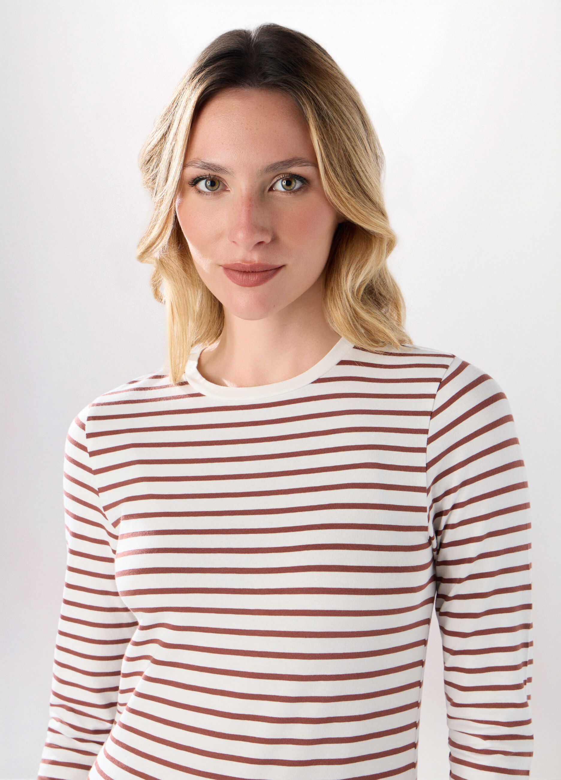 T-shirt in jersey di cotone stretch donna_2