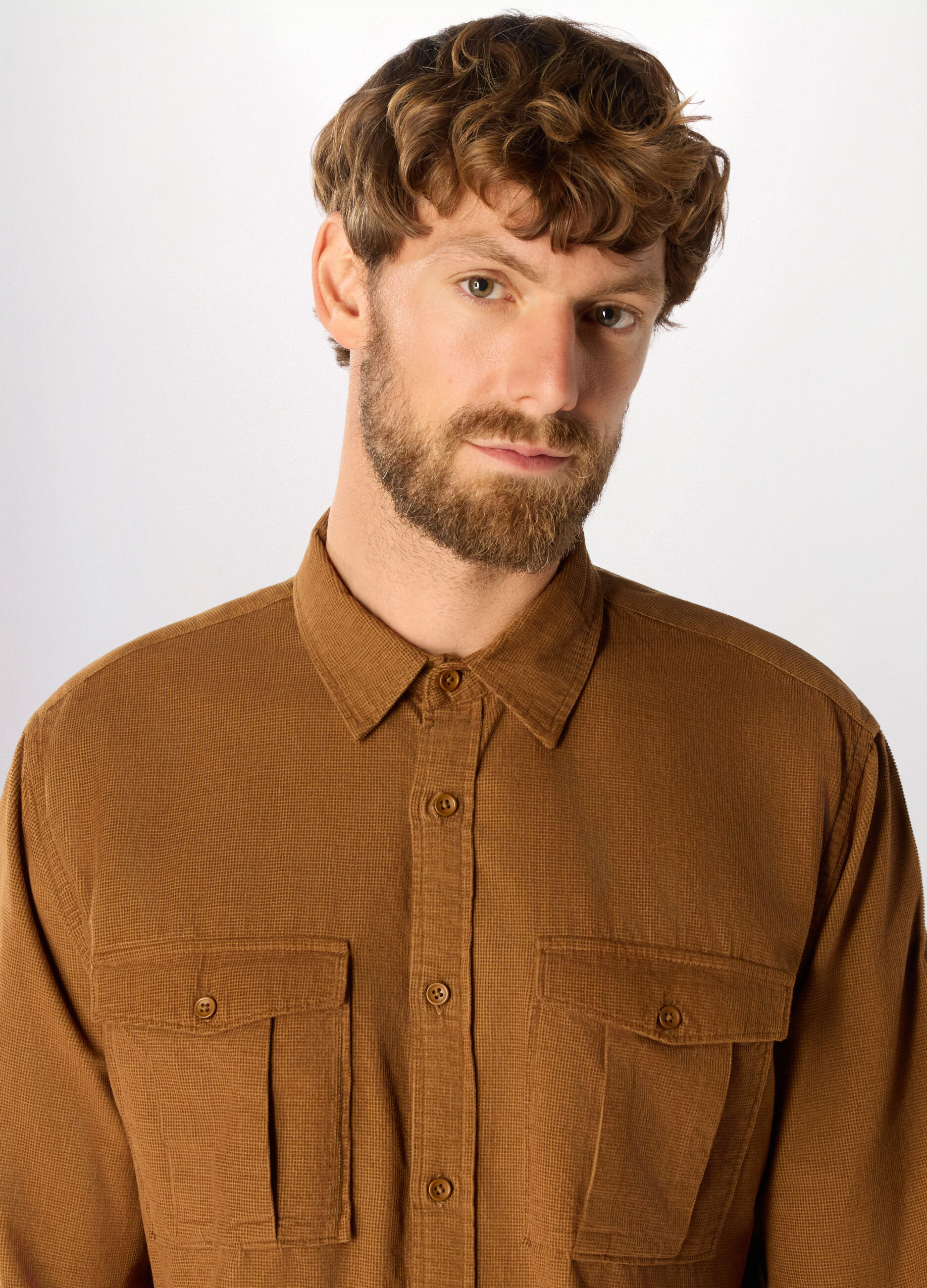 Camicia in velluto di cotone uomo_2