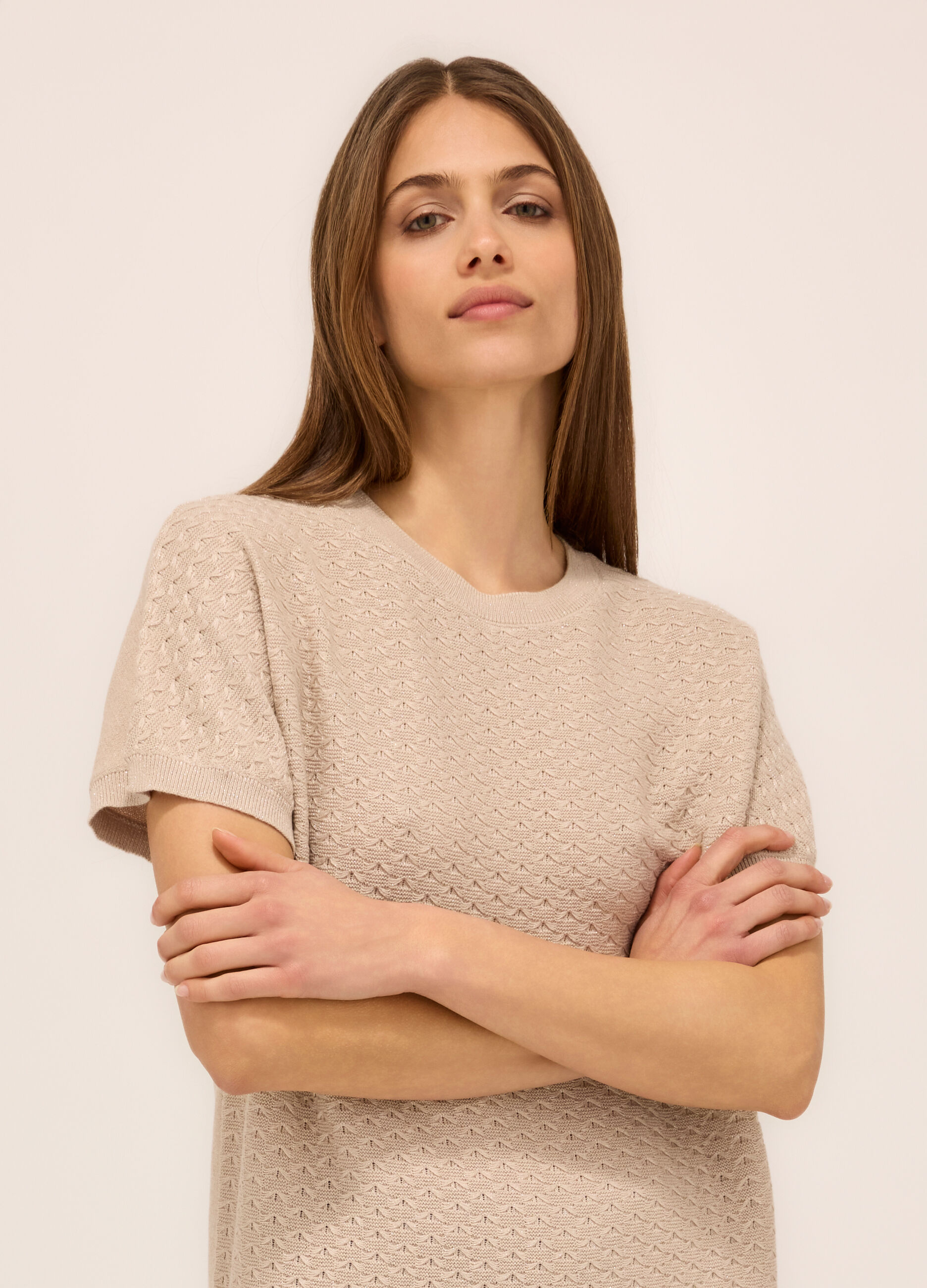 Maglia tricot a maniche corte donna
