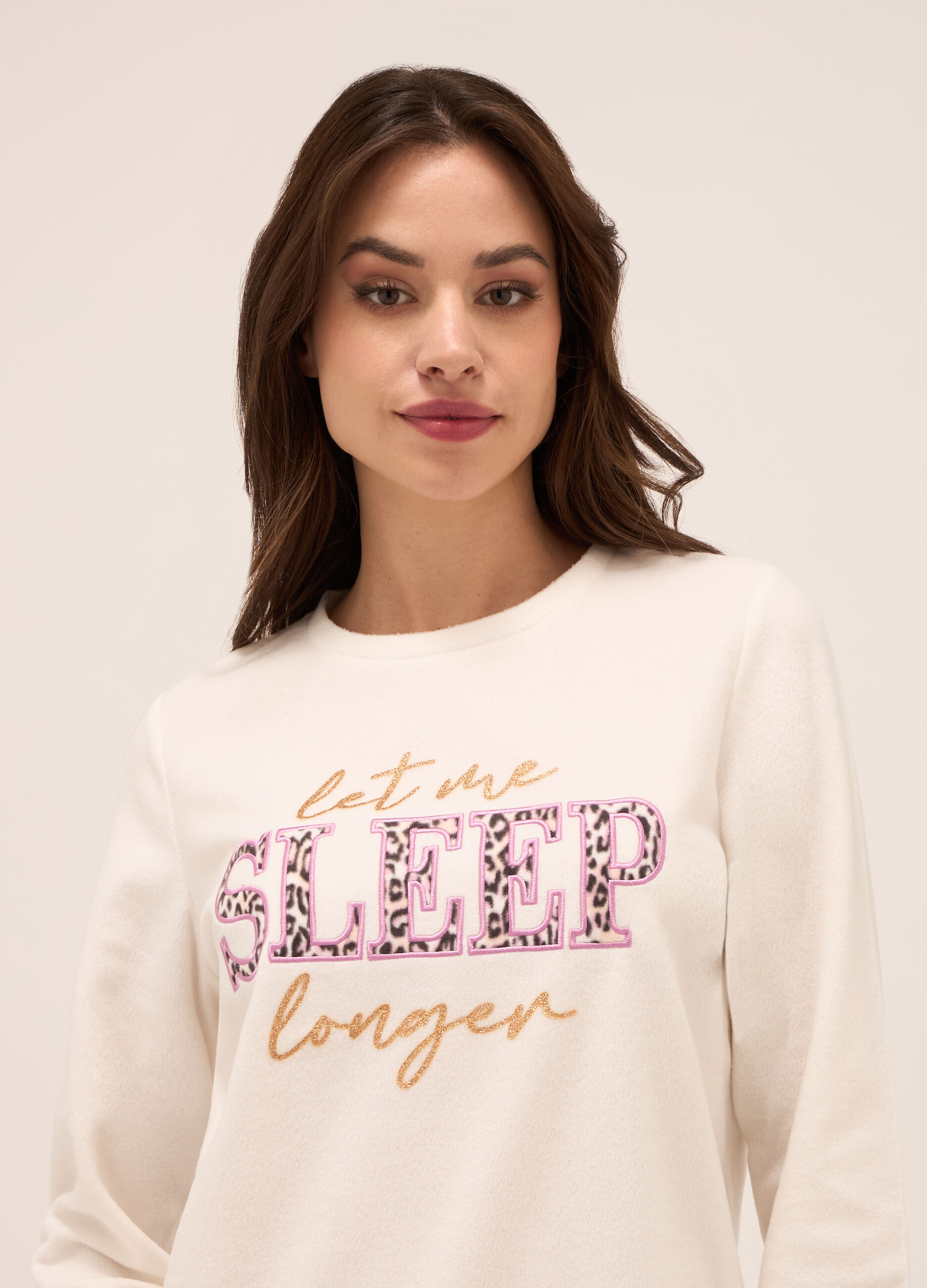 Set pigiama lungo in pile donna_2