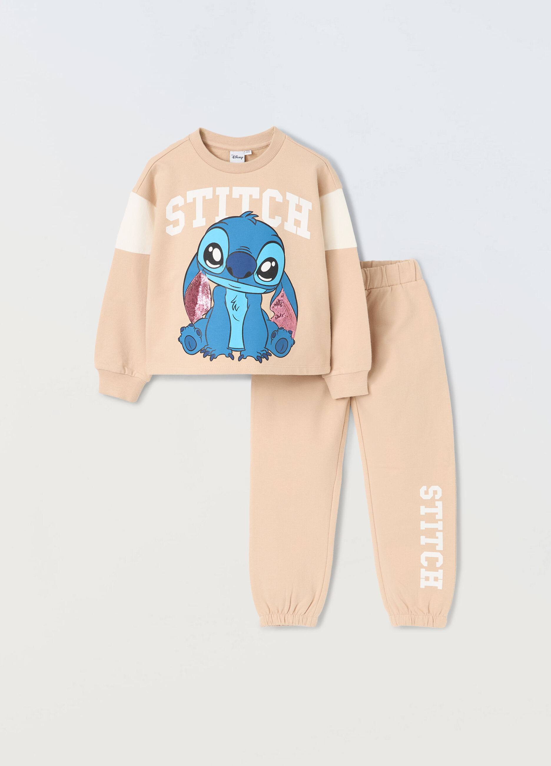 Jogging set in felpa di cotone stretch bambina_0