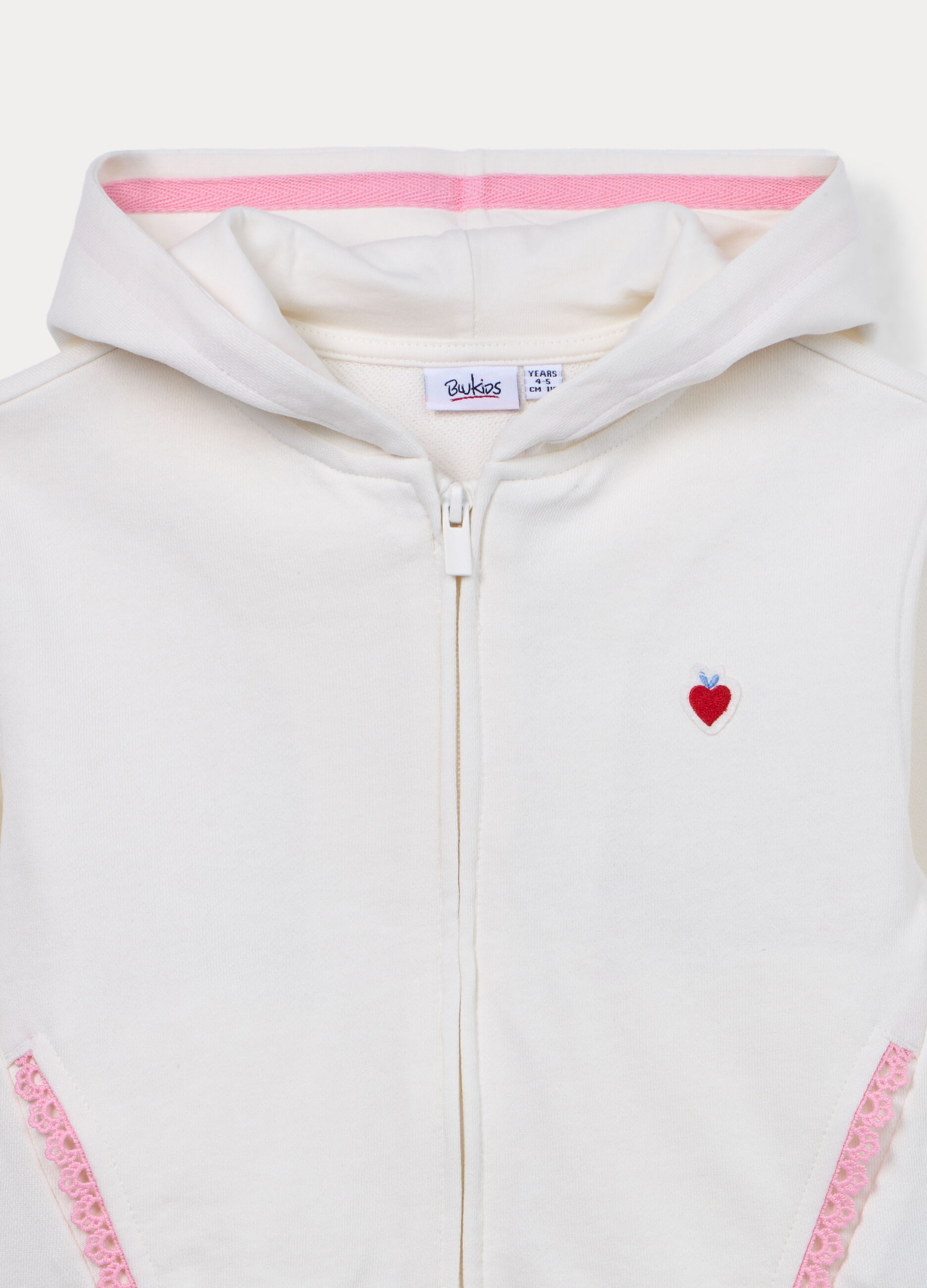Felpa in french terry misto cotone con cappuccio bambina_2