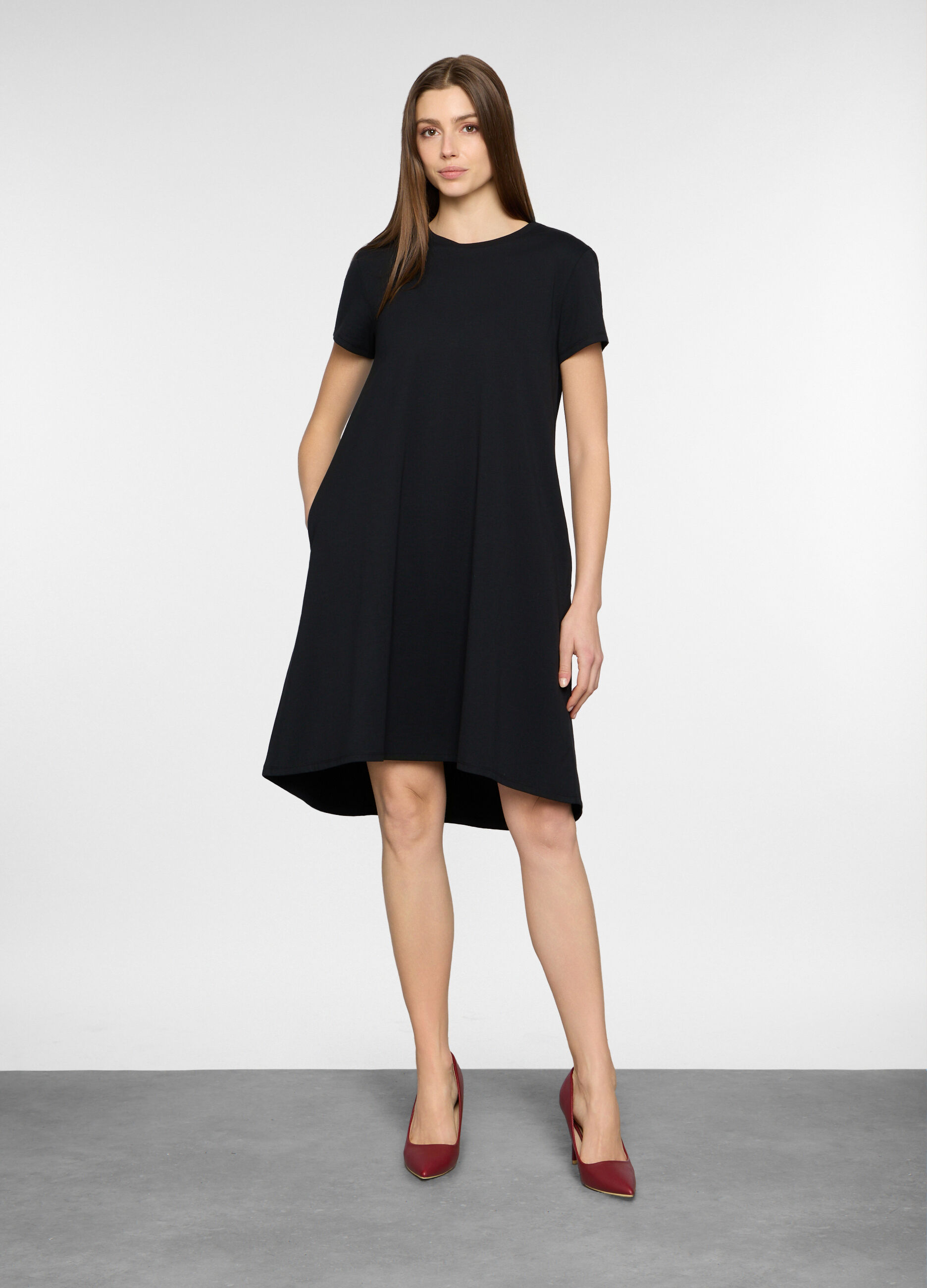 Abito corto in jersey di cotone stretch donna_0