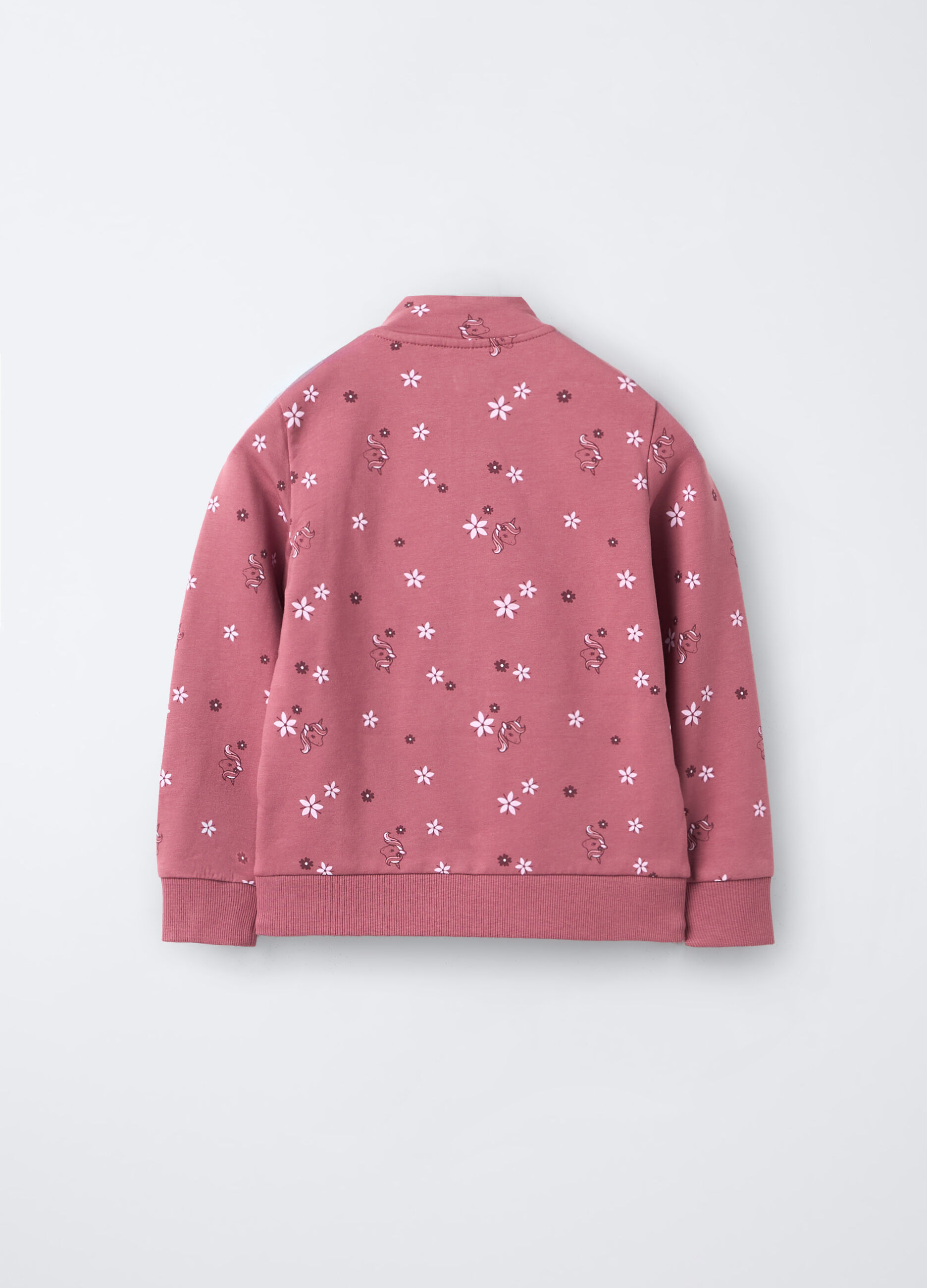 Felpa in cotone garzato stretch bambina_1