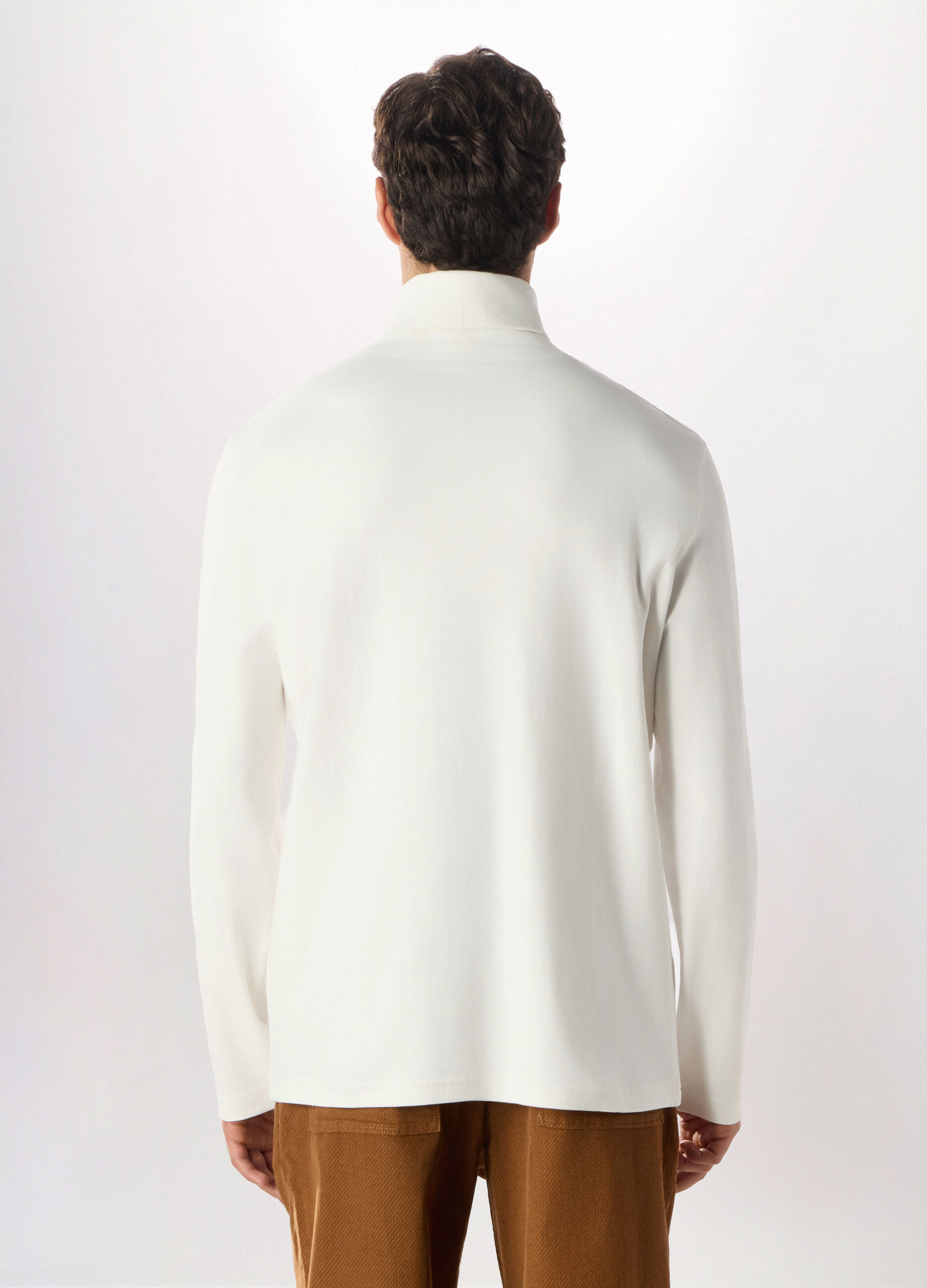 Maglia a collo alto in puro cotone uomo_1