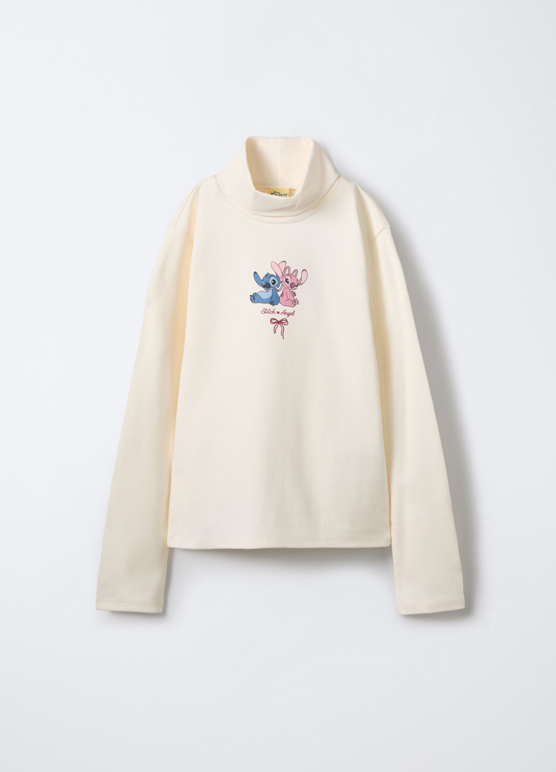 T-shirt Stitch & Angel a maniche lunghe in puro cotone interlock regular fit bambina_0