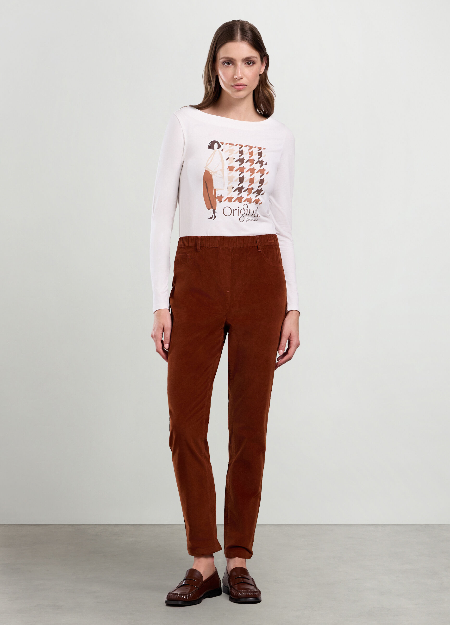 Leggings in costina di velluto donna_0