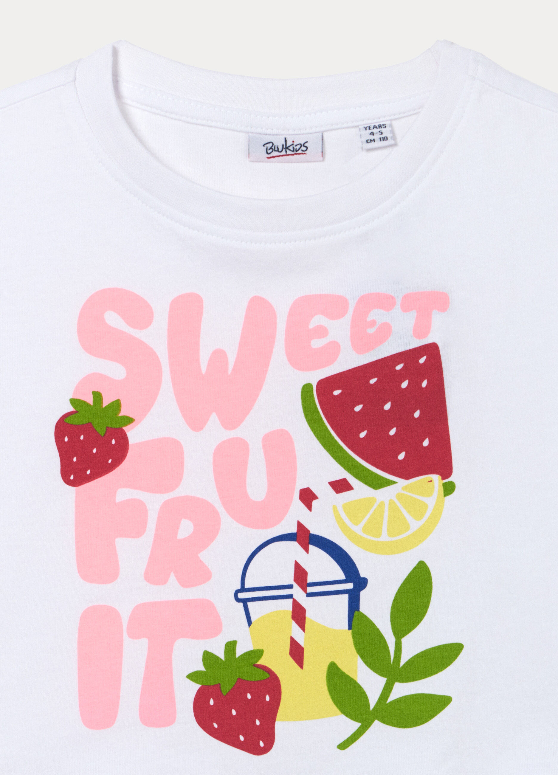 T-shirt girocollo in jersey di puro cotone bambina_1