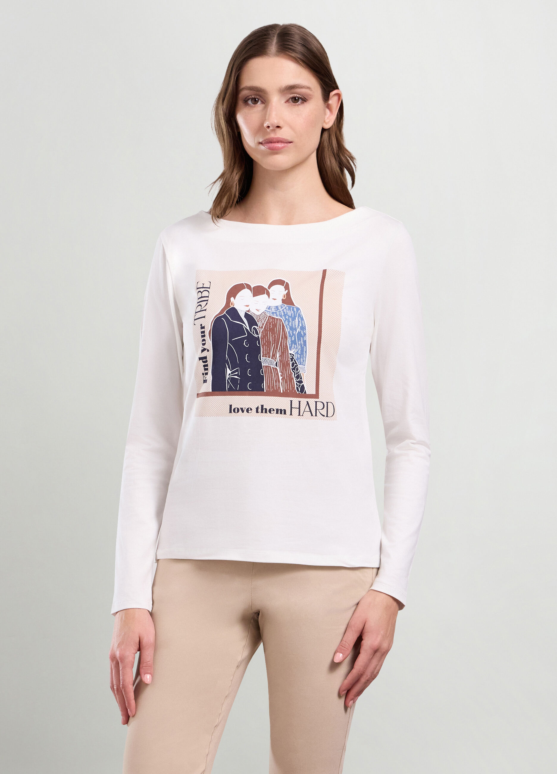 T-shirt in jersey di cotone stretch donna_0