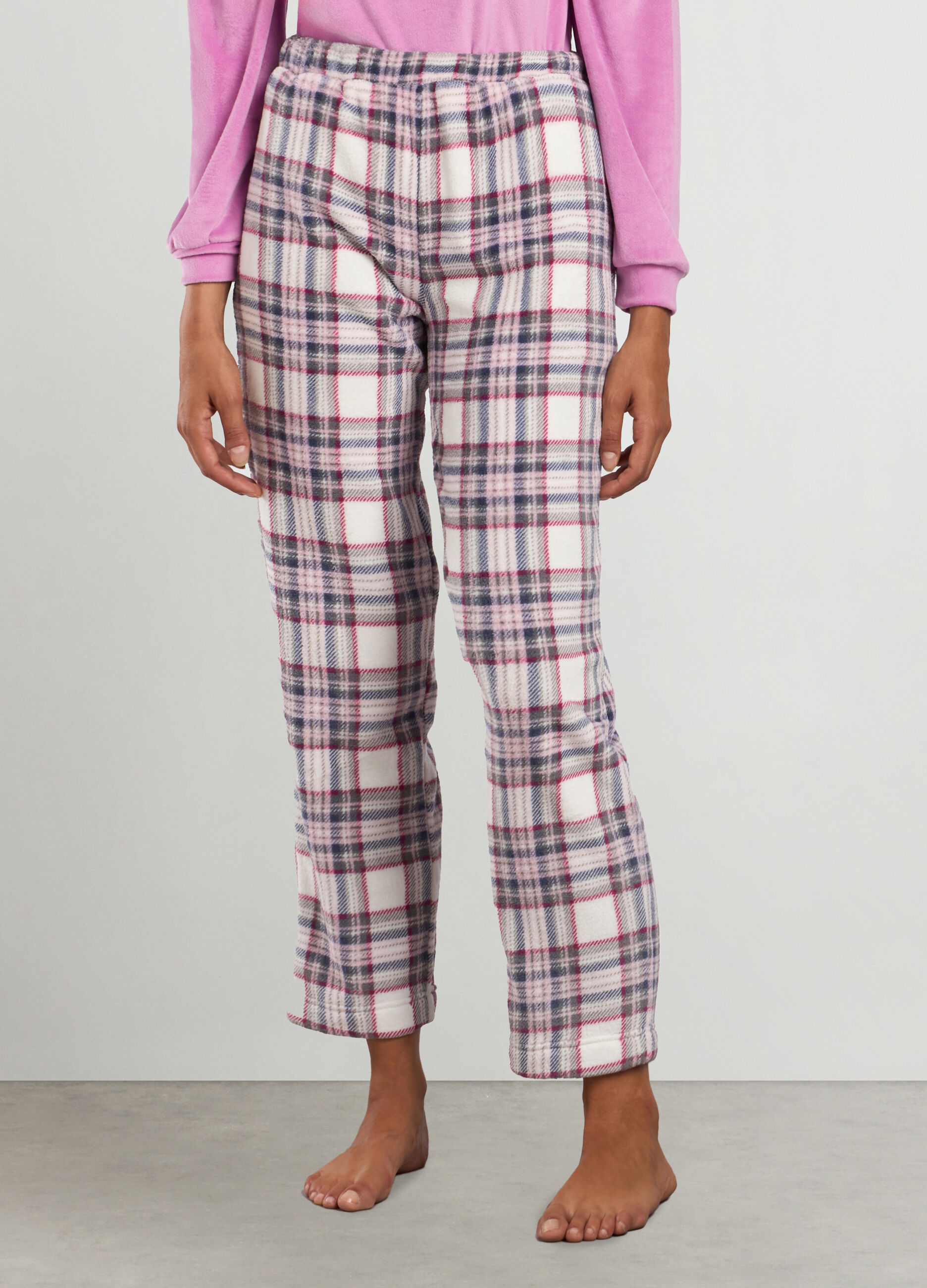 Pantalone pigiama in coral fleece donna_0