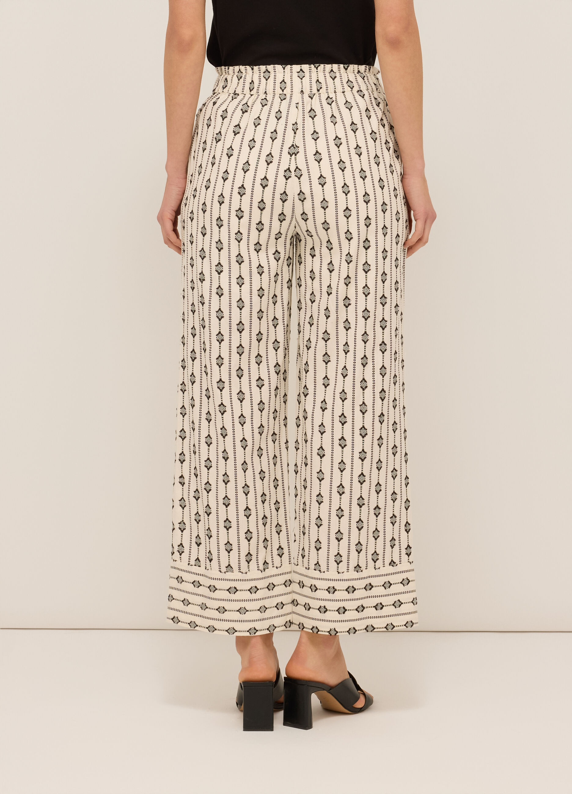 Pantaloni palazzo jacquard donna_1