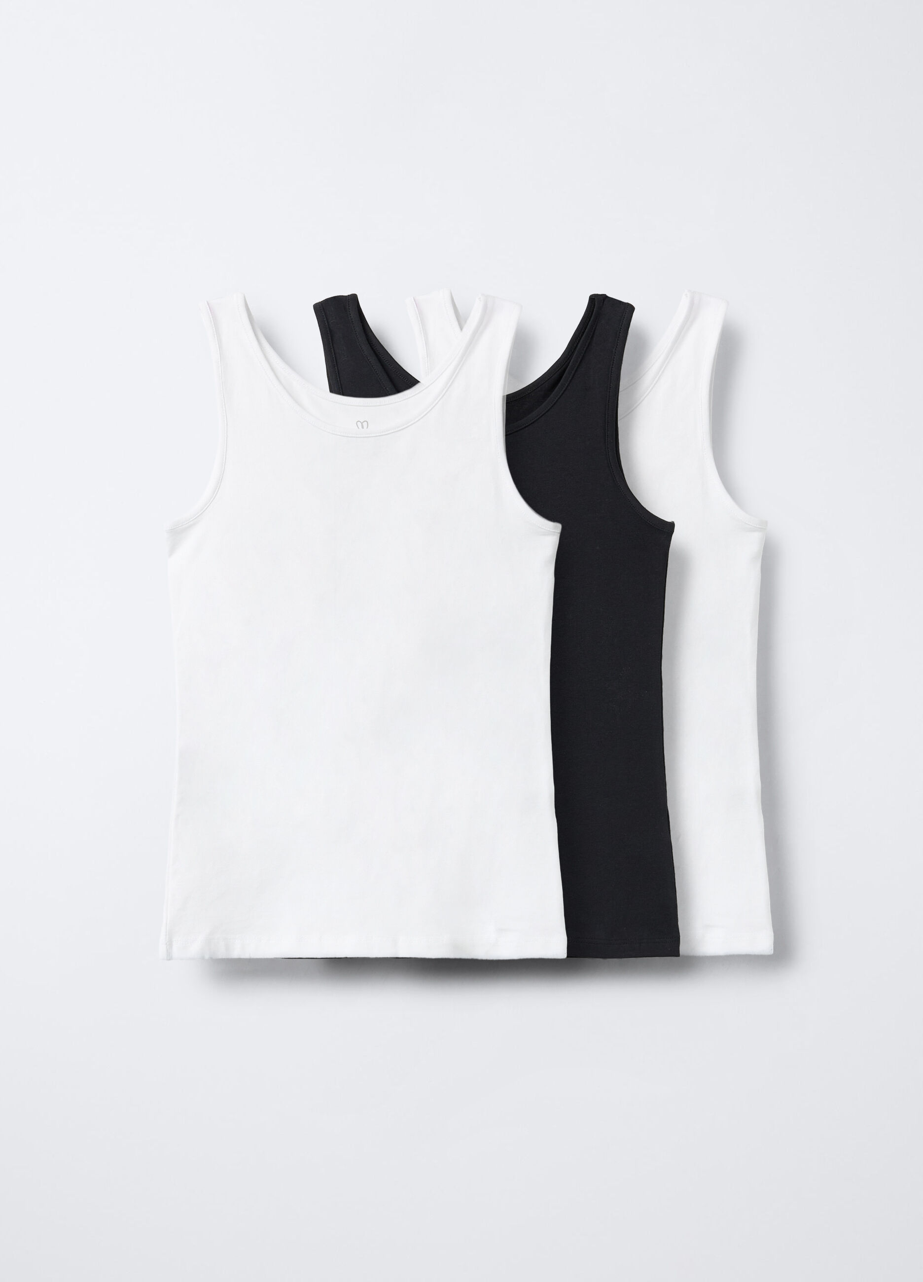Pack 3 canotte in jersey di cotone stretch ragazza_0
