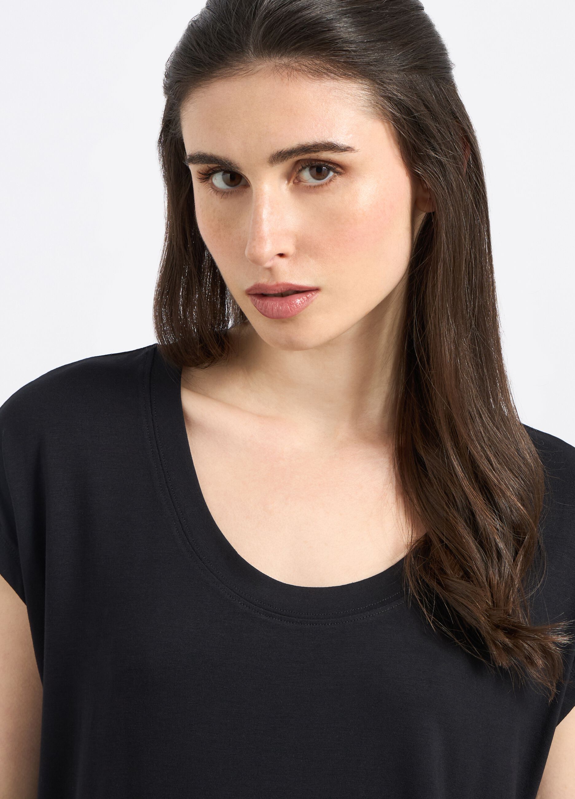 T-shirt in viscosa stretch donna_0