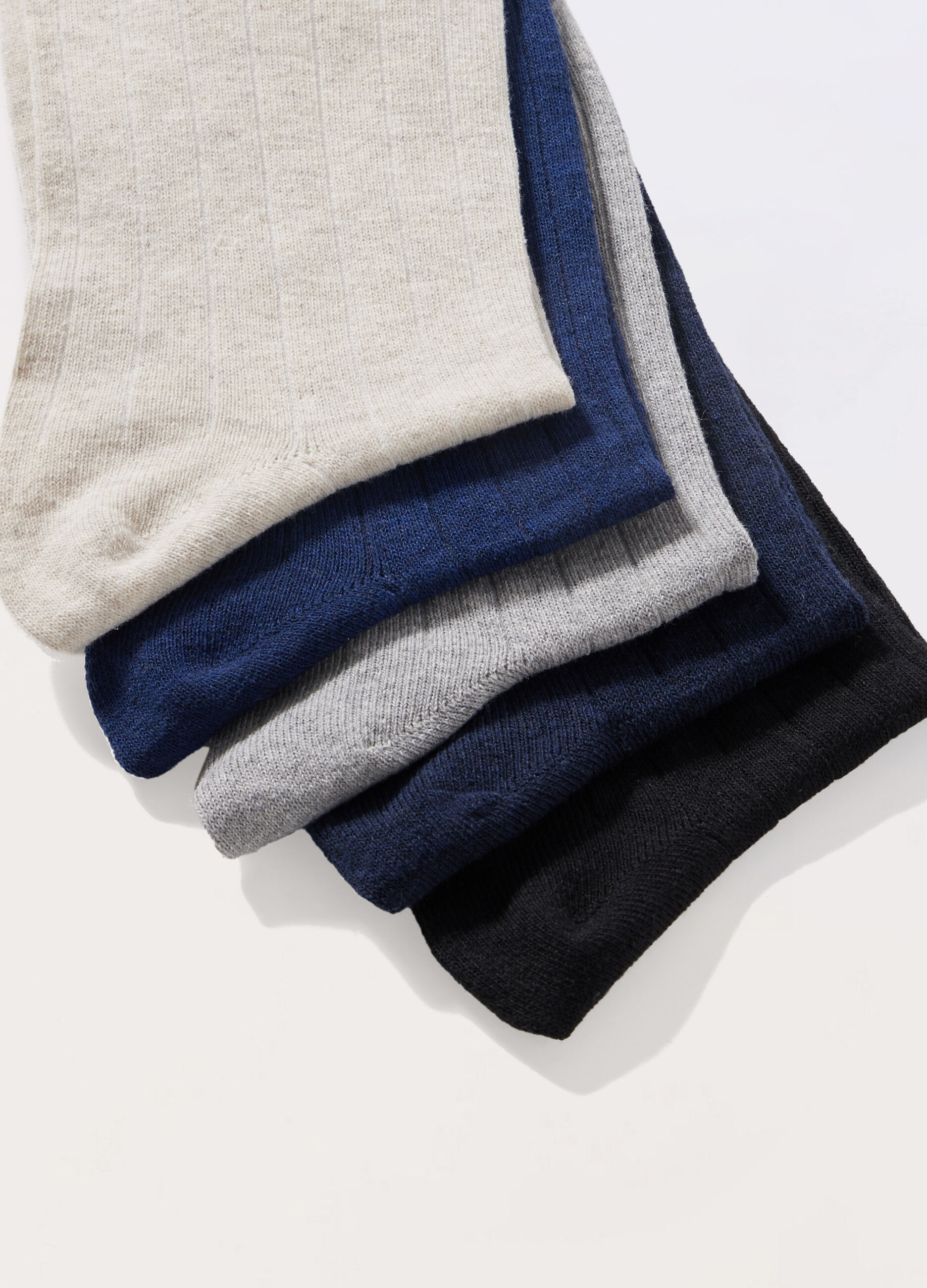 5 pack calze lunghe in tessuto tecnico a costine uomo
