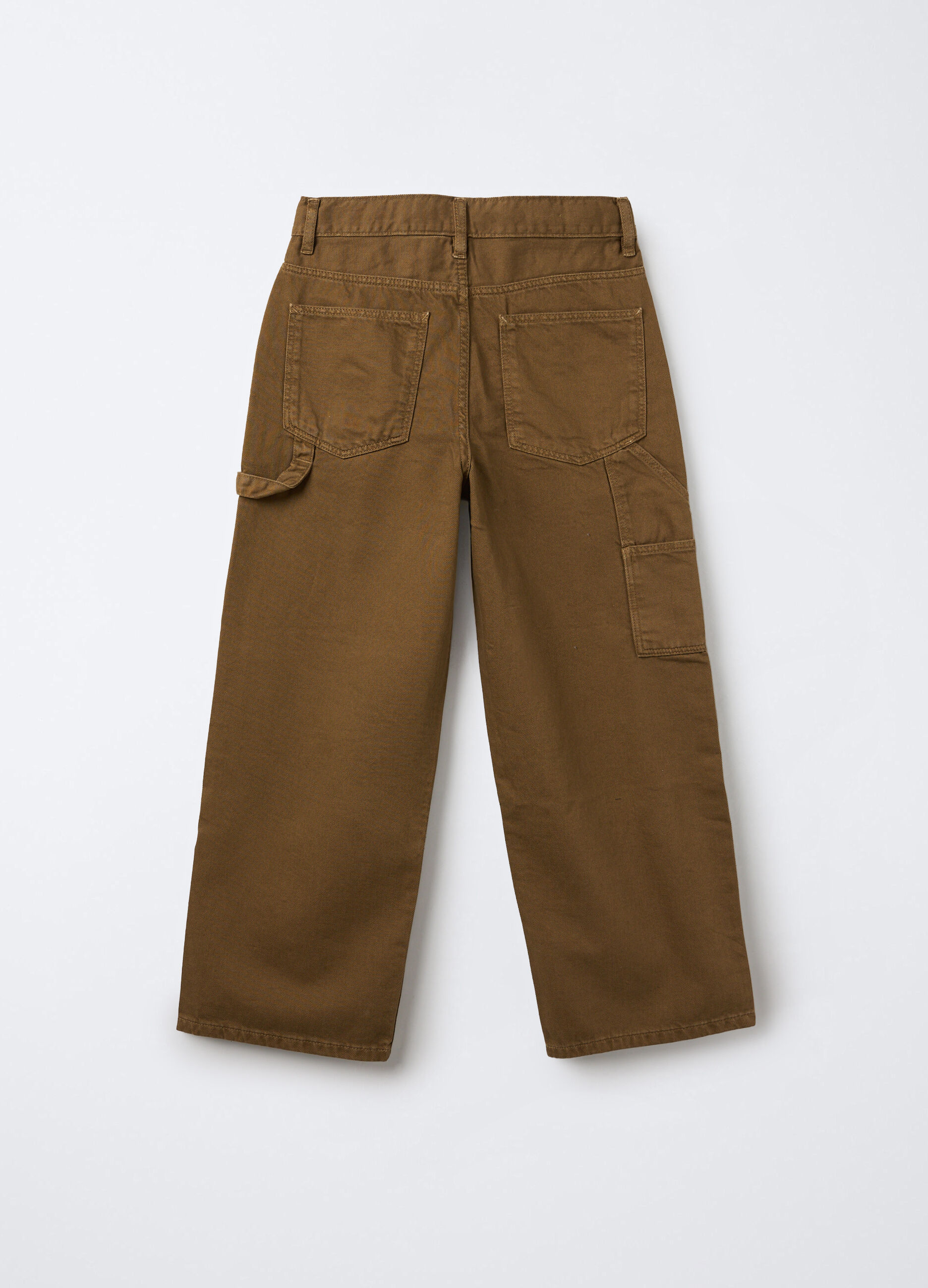 Pantaloni in twill di puro cotone Baggy Fit ragazza_1