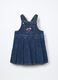 Vestito-salopette in denim misto cotone neonata_0