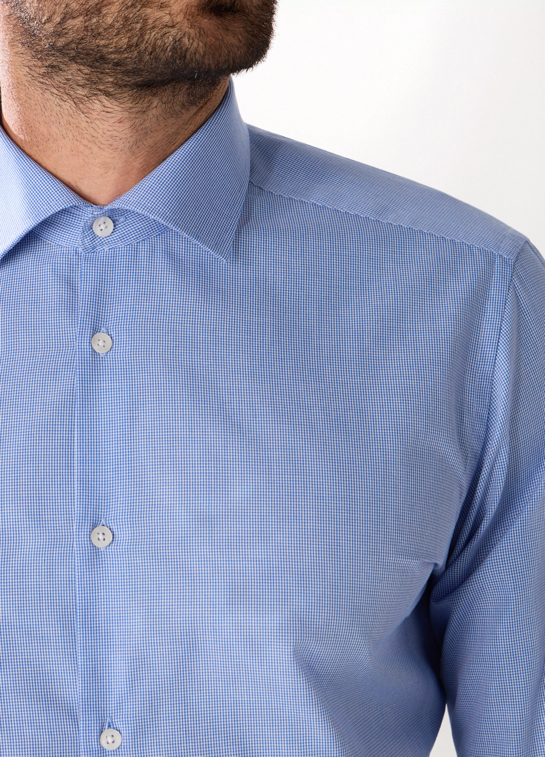 Camicia slim fit con micromotivo uomo_2