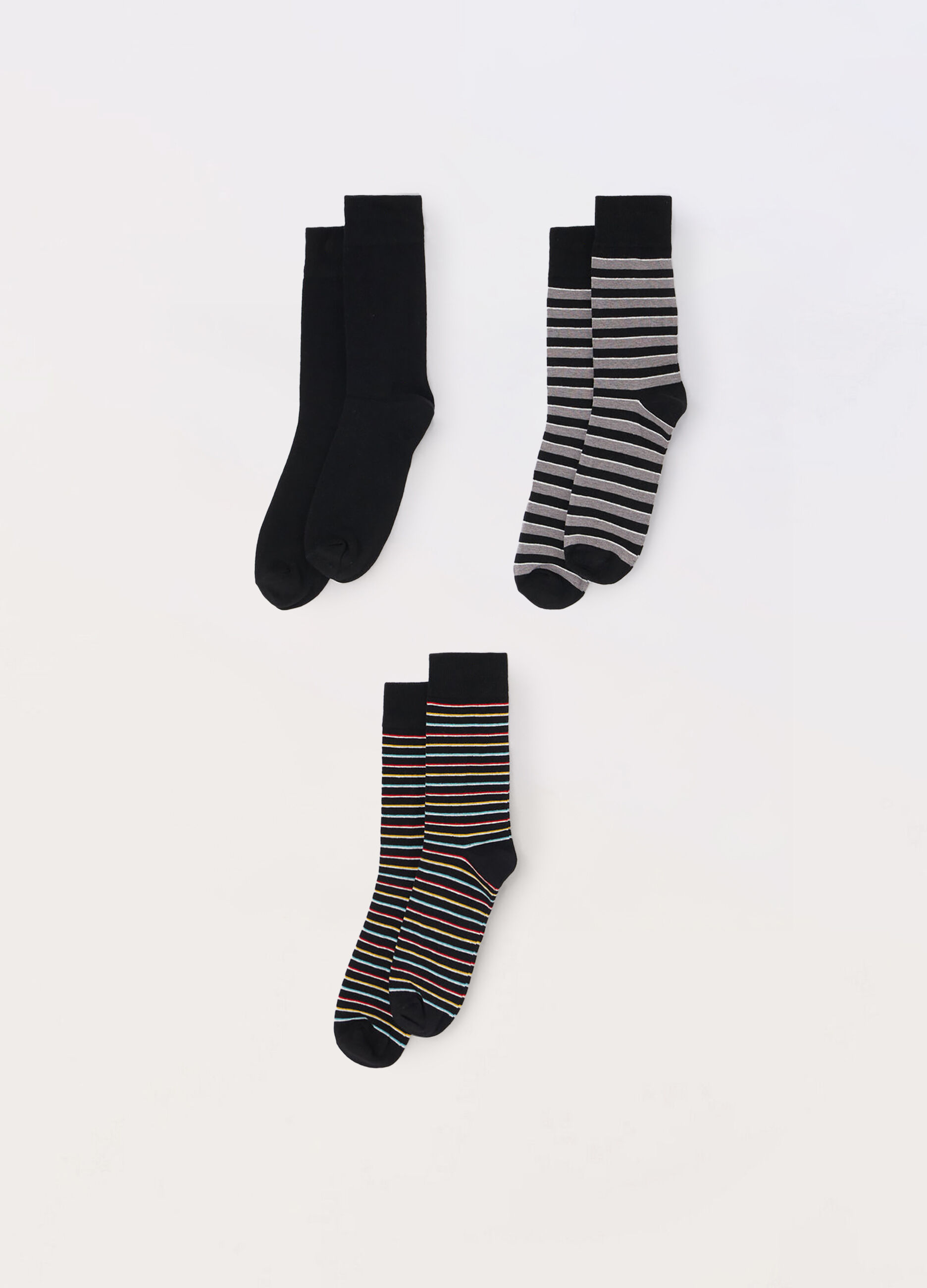 3 pack calze corte in cotone stretch a fantasia uomo