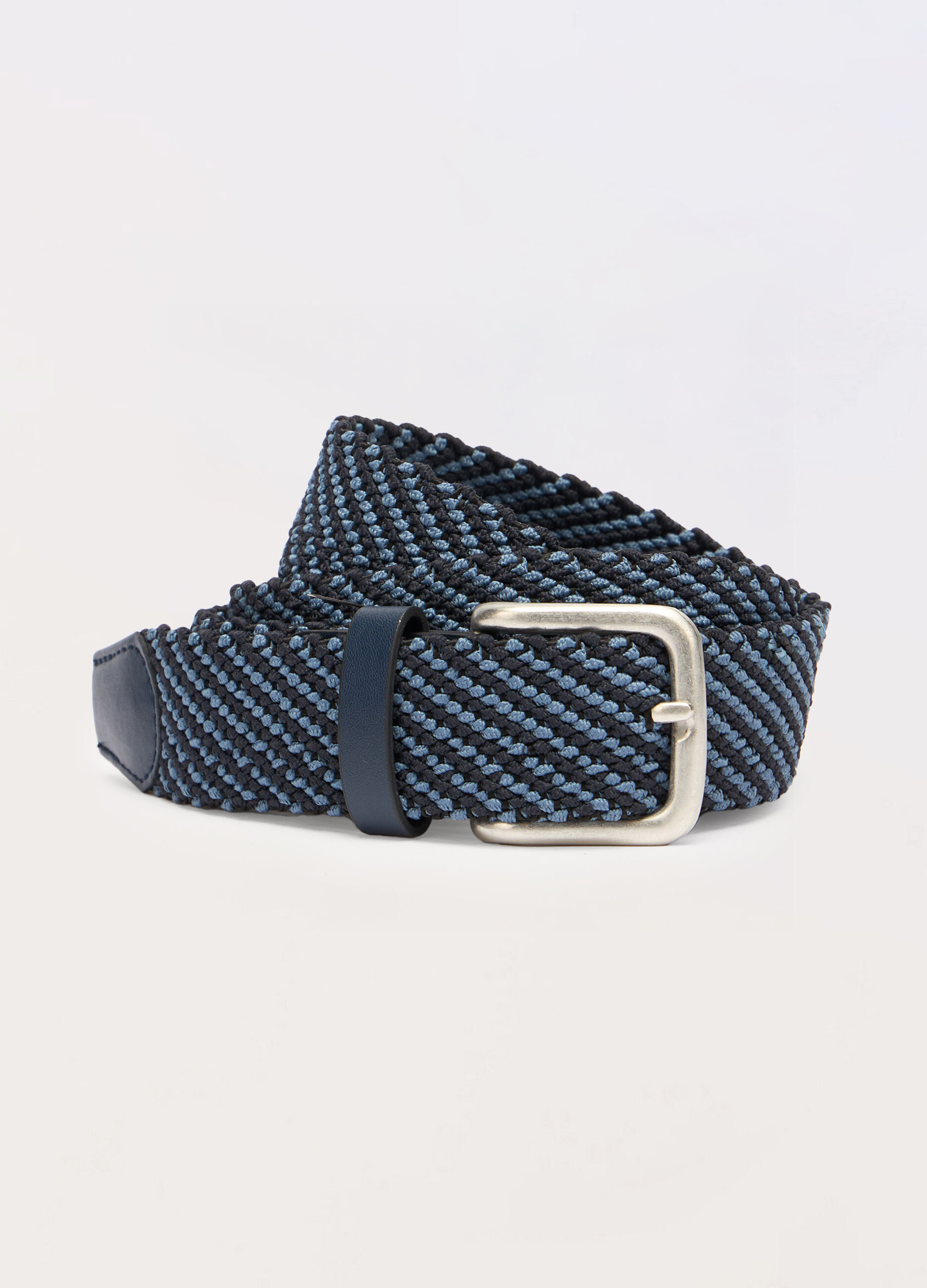 Cintura bicolor intrecciata con inserti in ECOpelle uomo_0