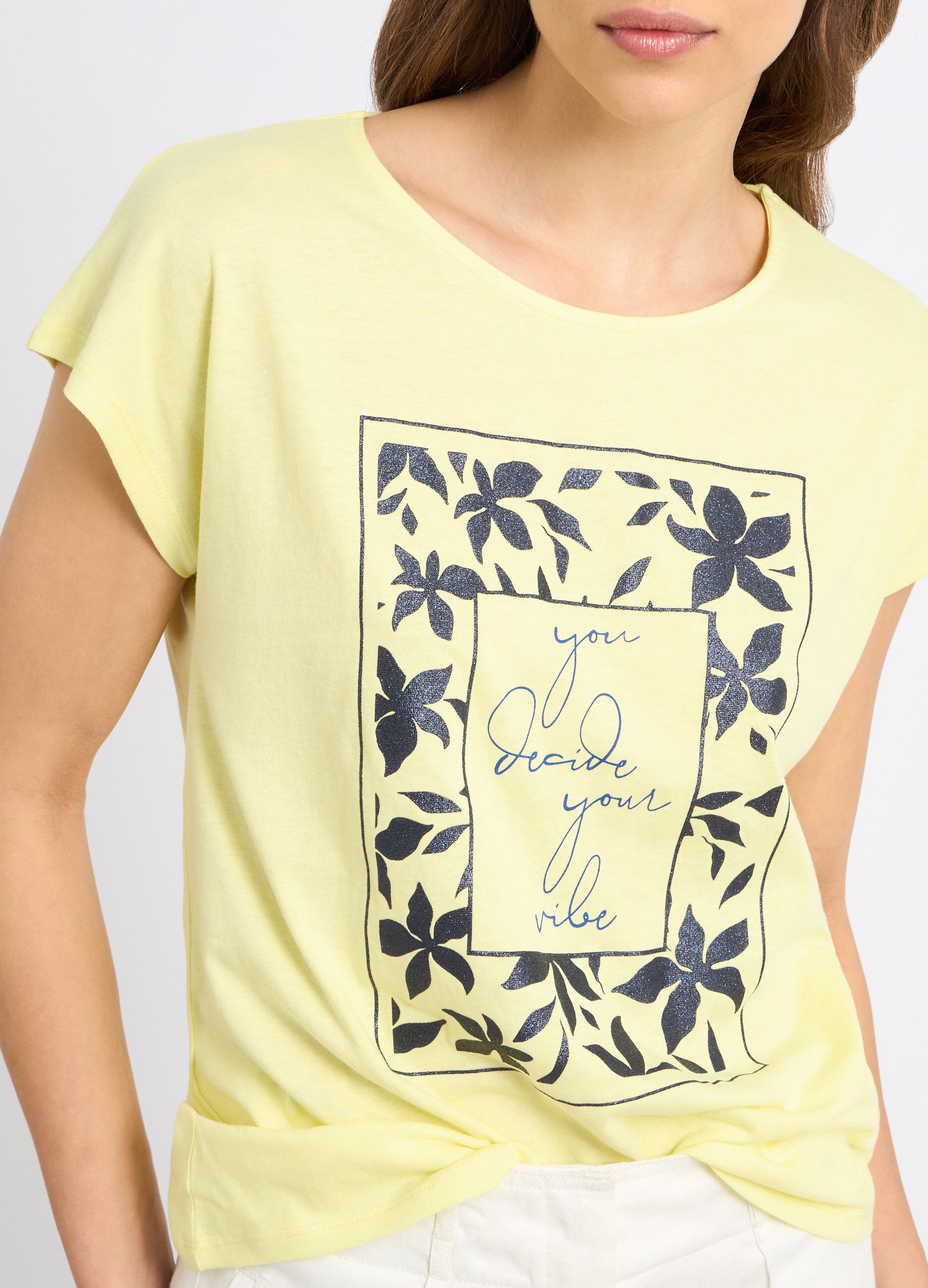 T-shirt in puro cotone con stampa donna_2