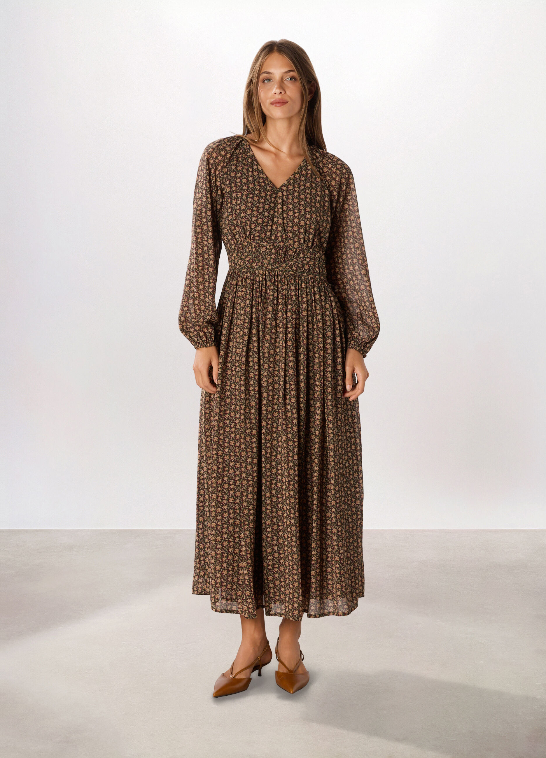 Abito lungo in georgette donna_0