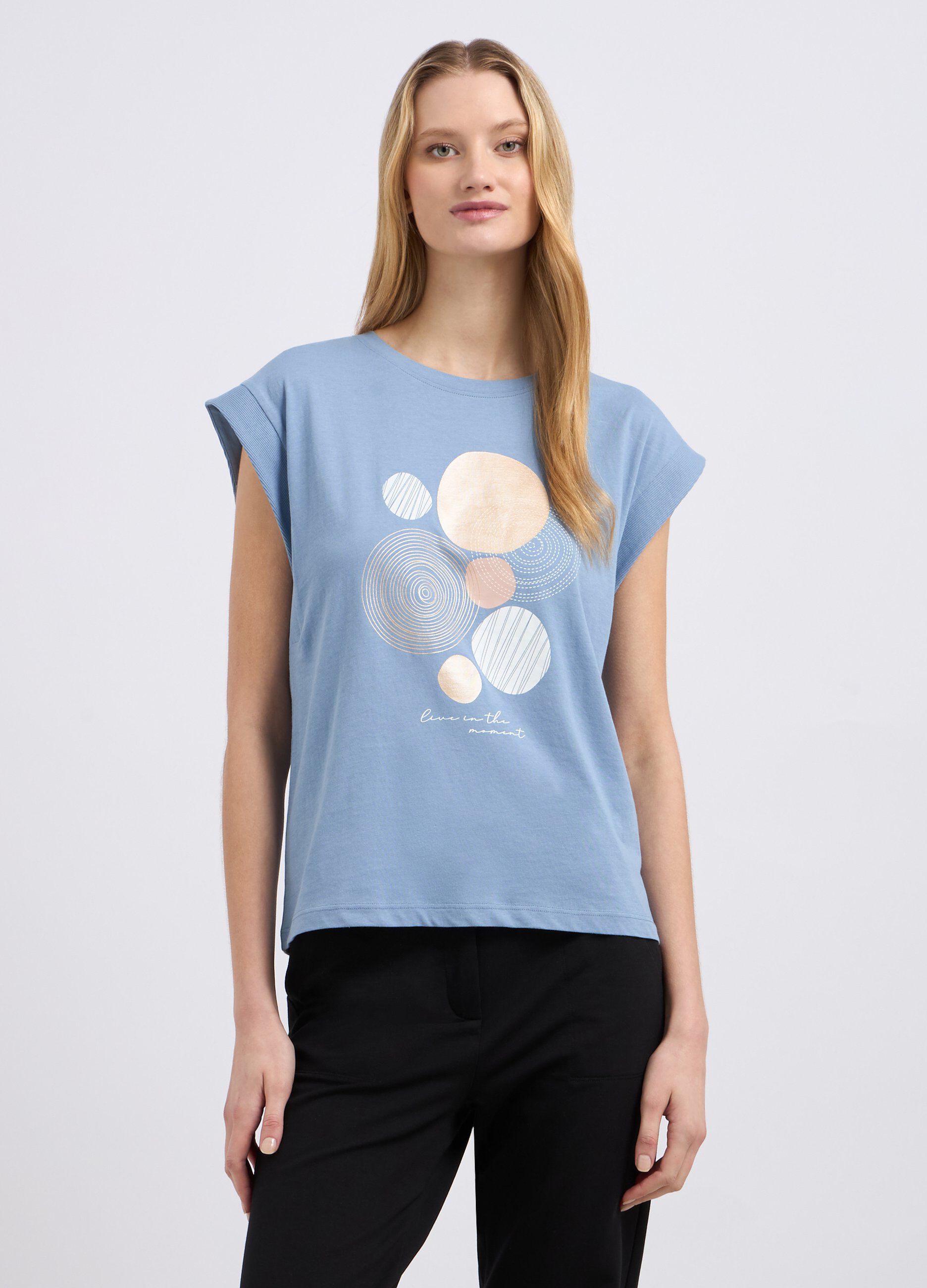 T-shirt in puro cotone con stampa donna_0