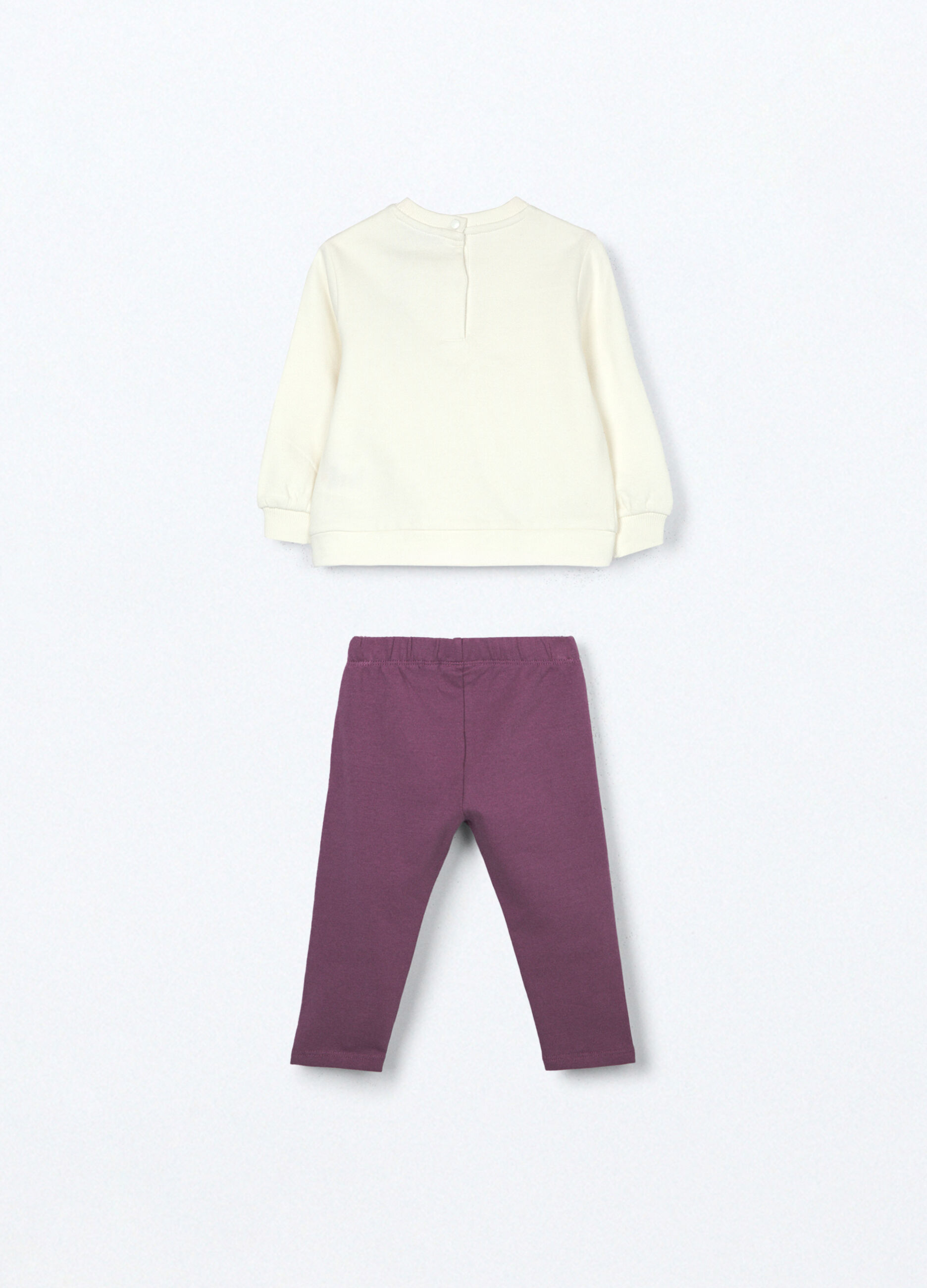 Jogging set in puro cotone fleece neonata_1