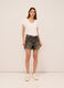 Shorts fit regular in denim ripped di puro cotone donna_0