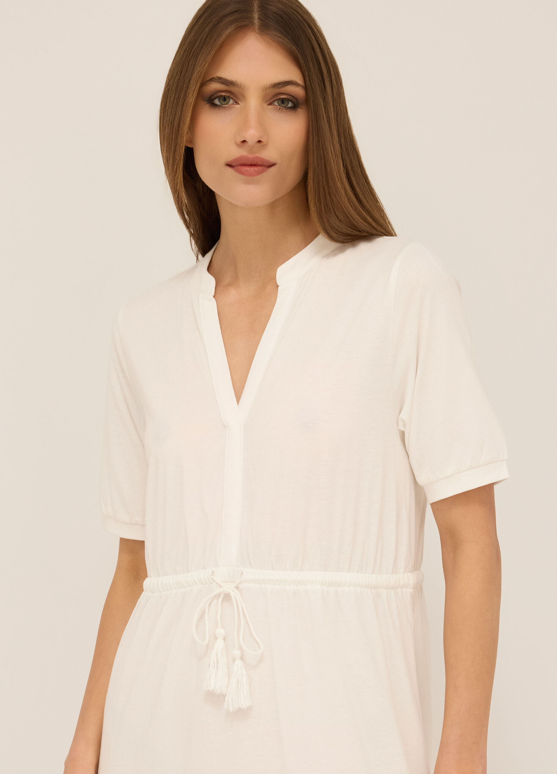 Abito lungo in jersey di puro cotone donna_2