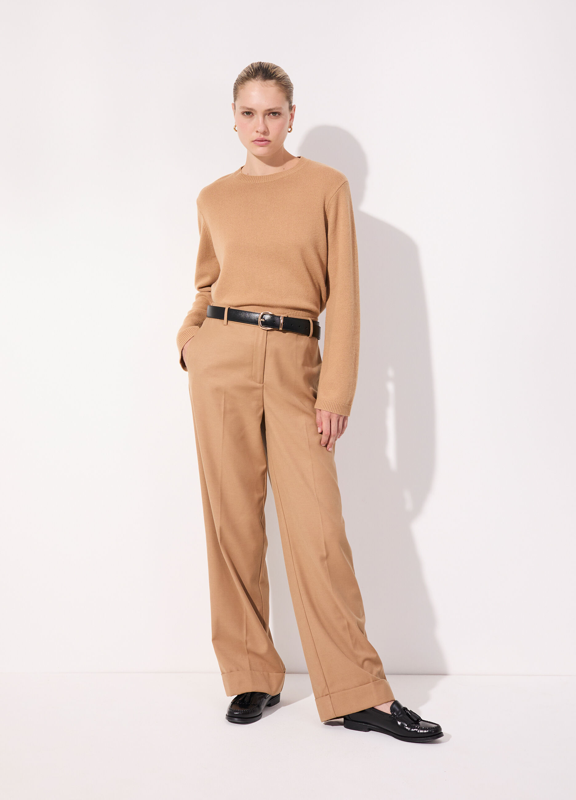 Maglione in pura lana a girocollo donna_0