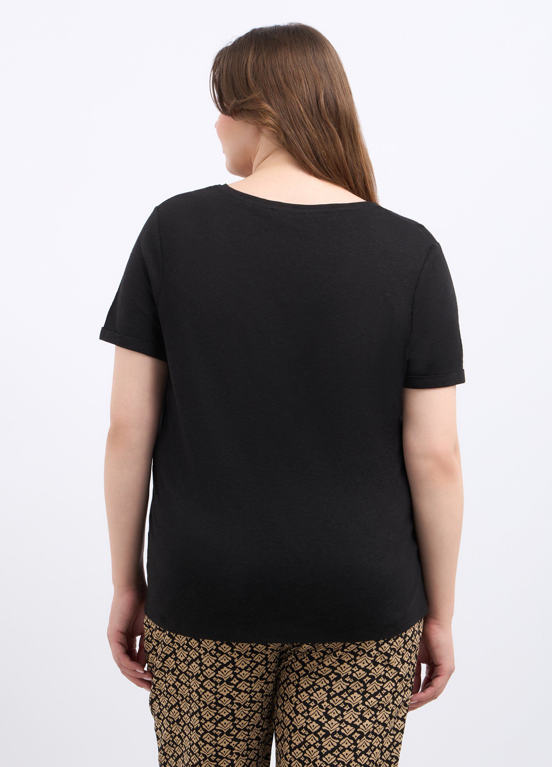 T-shirt in misto lino donna curvy_1