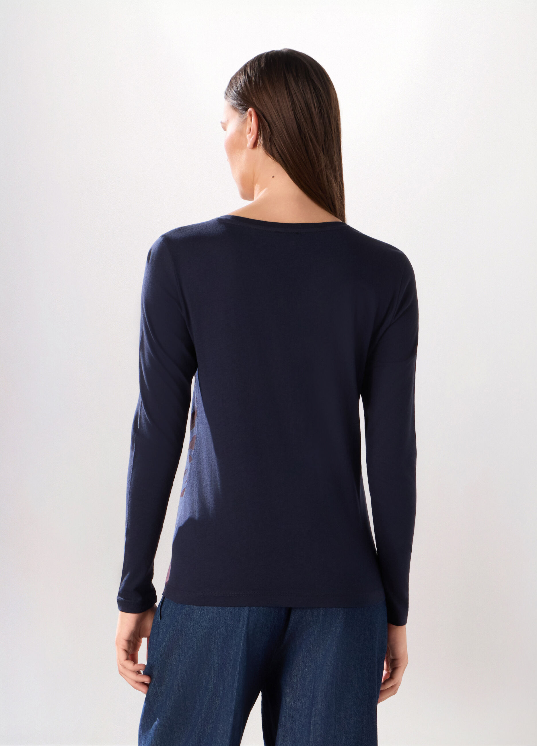 T-shirt in jersey di puro cotone donna_1