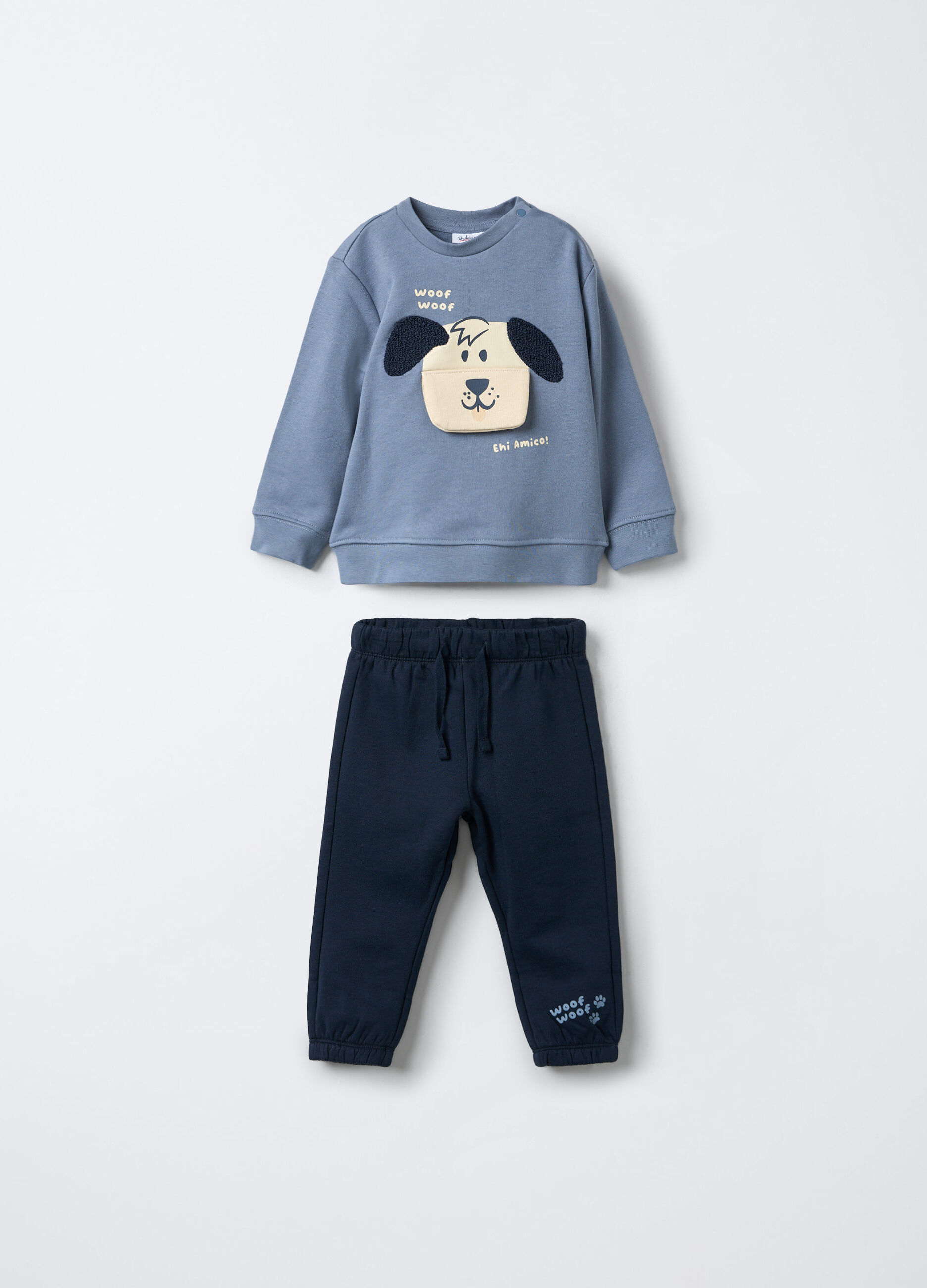 Jogging set in puro cotone garzato bimbo_0