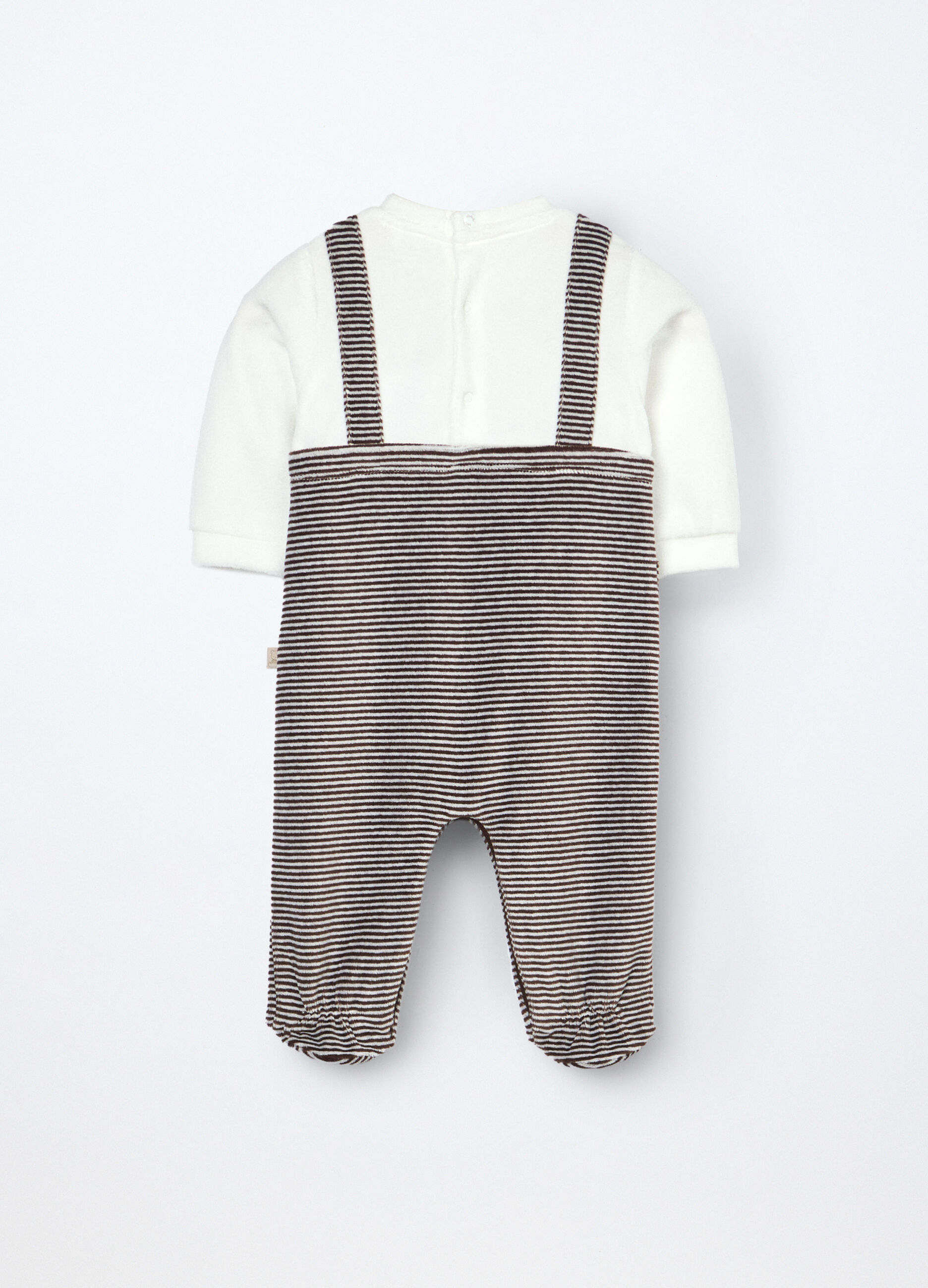 Tutina in misto cotone velours neonato_1