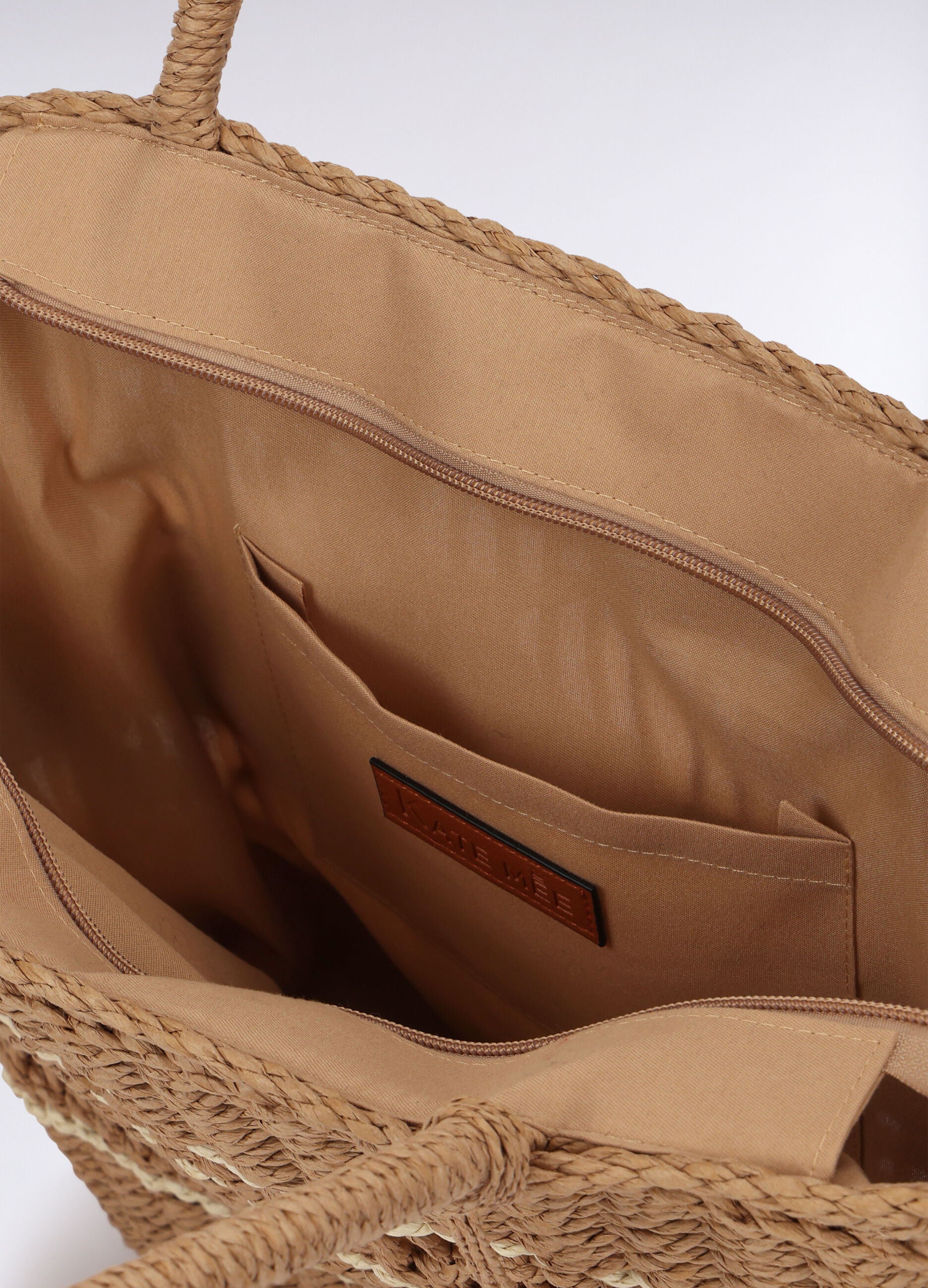Borsa a secchiello in carta tessile foderata donna_1