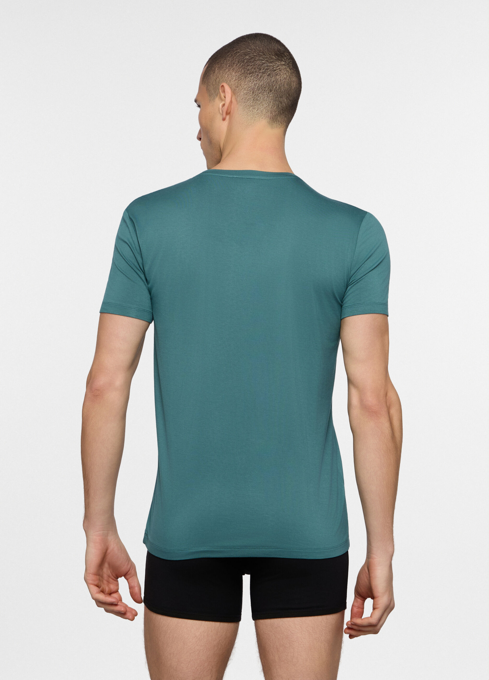 T-shirt intima girocollo in viscosa di bamb&ugrave; uomo
